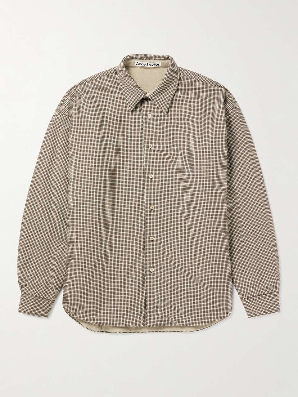 ACNE STUDIOS Oddy Reversible LogoAppliquéd Cotton and Fleece Shirt