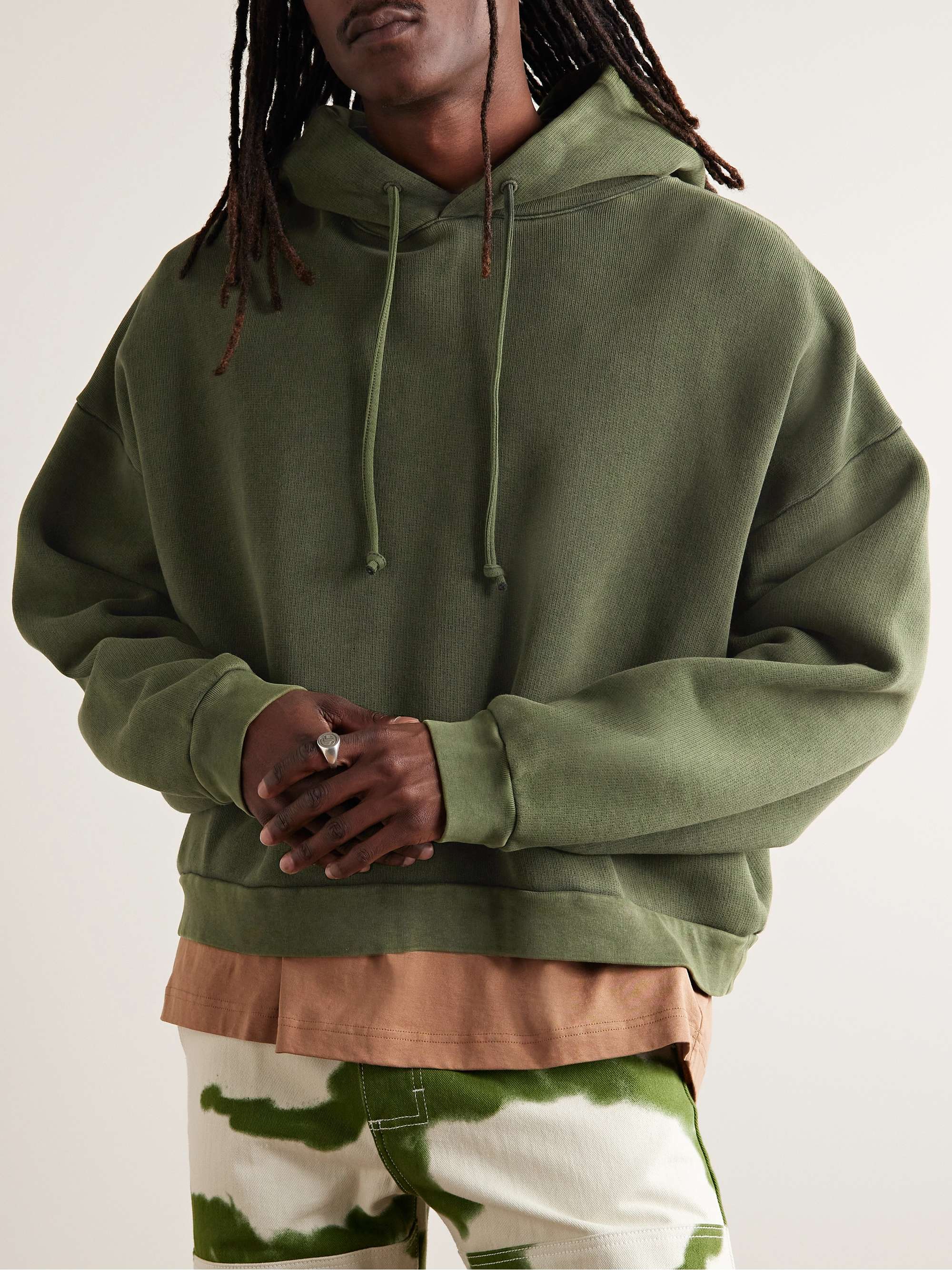 ACNE STUDIOS Fester H Cropped Cotton-Jersey Hoodie