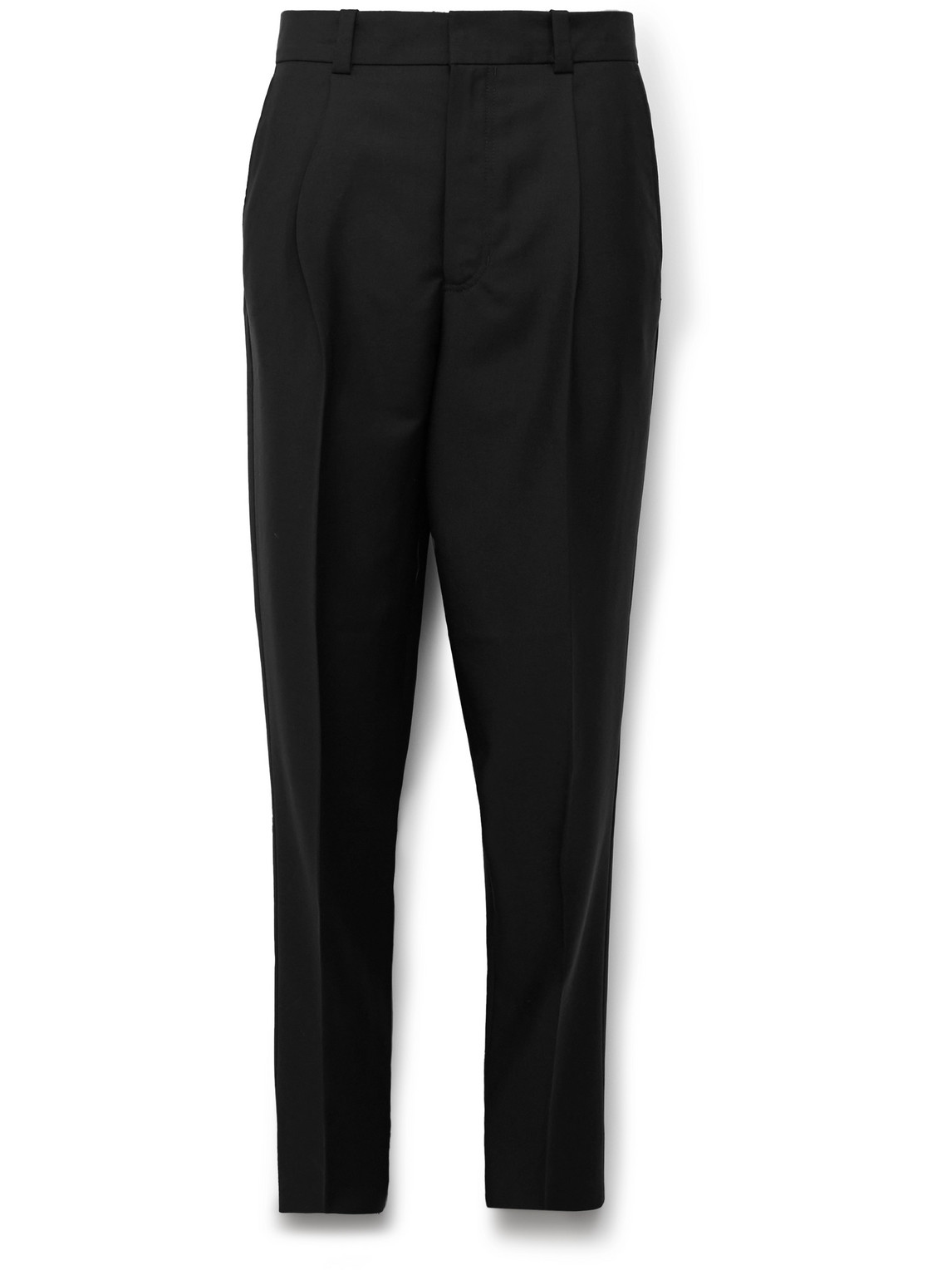 Acne Studios Porter Slim-fit Pleated Wool And Mohair-blend Trousers In Black