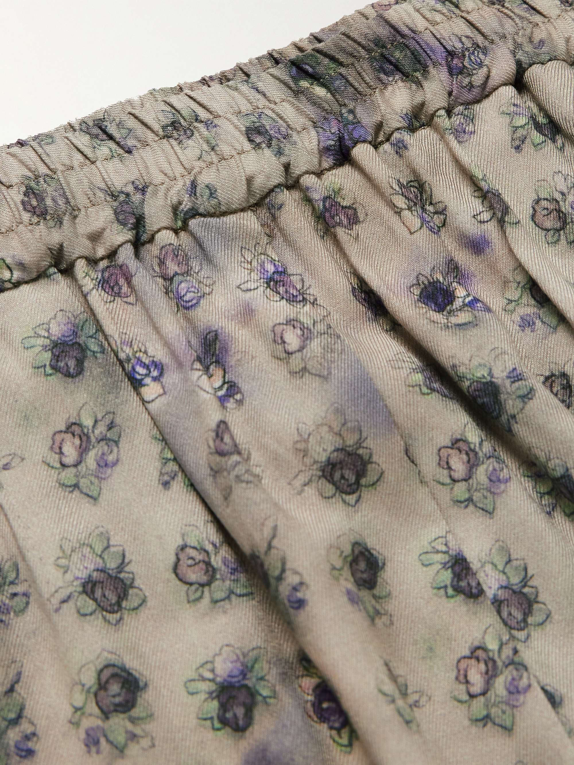ACNE STUDIOS Rudent Wide-Leg Printed Twill Drawstring Shorts