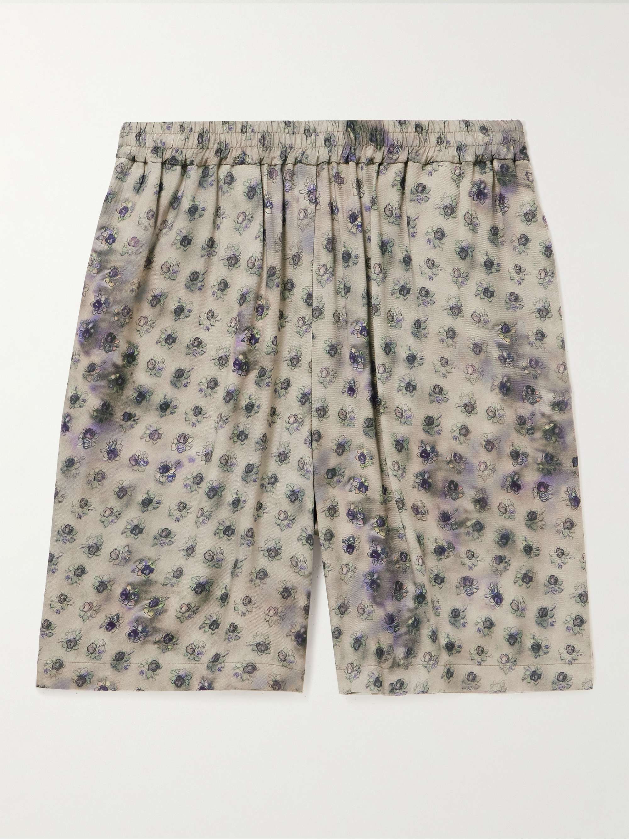 ACNE STUDIOS Rudent Wide-Leg Printed Twill Drawstring Shorts for Men ...