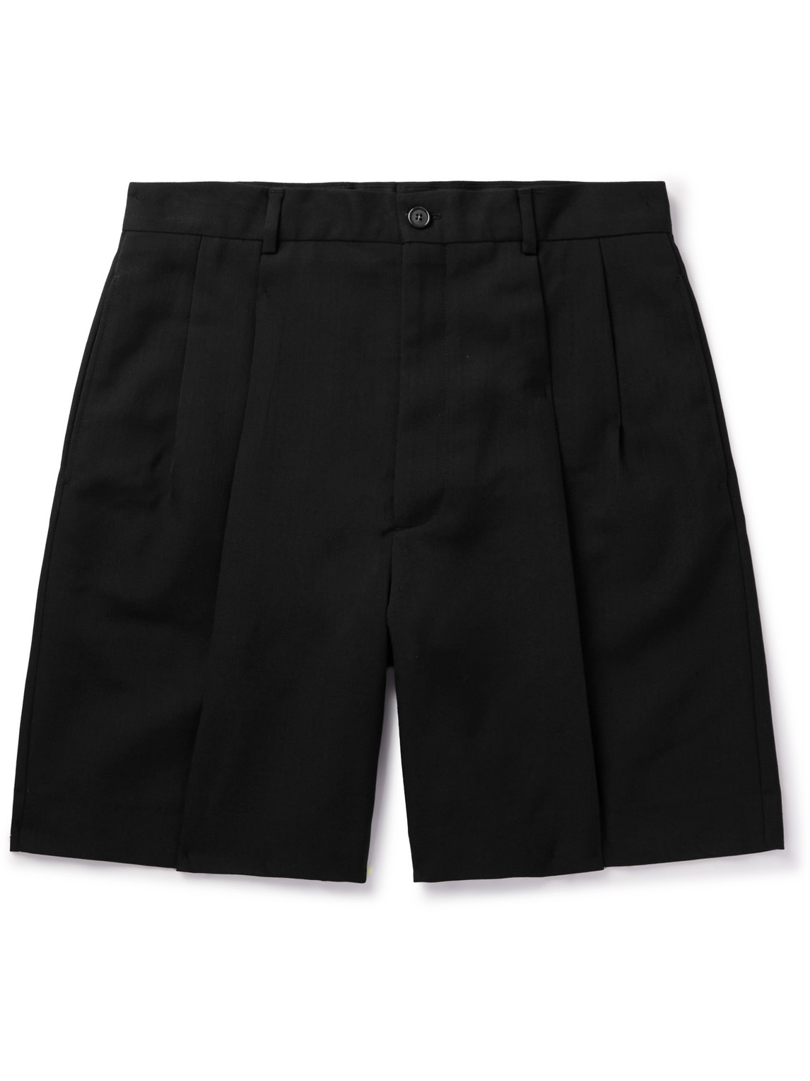 Acne Studios Radd Straight-leg Pleated Woven Shorts In Black