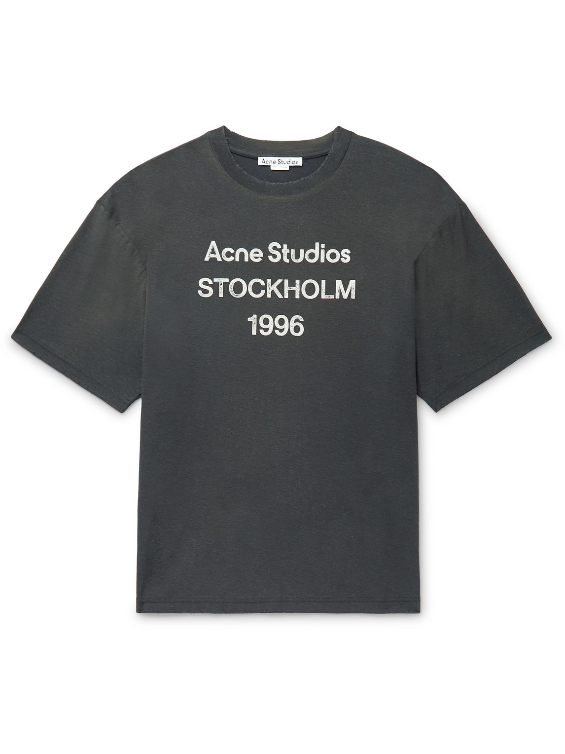 Acne Studios Men Crew Neck T-shirt With Print In Black