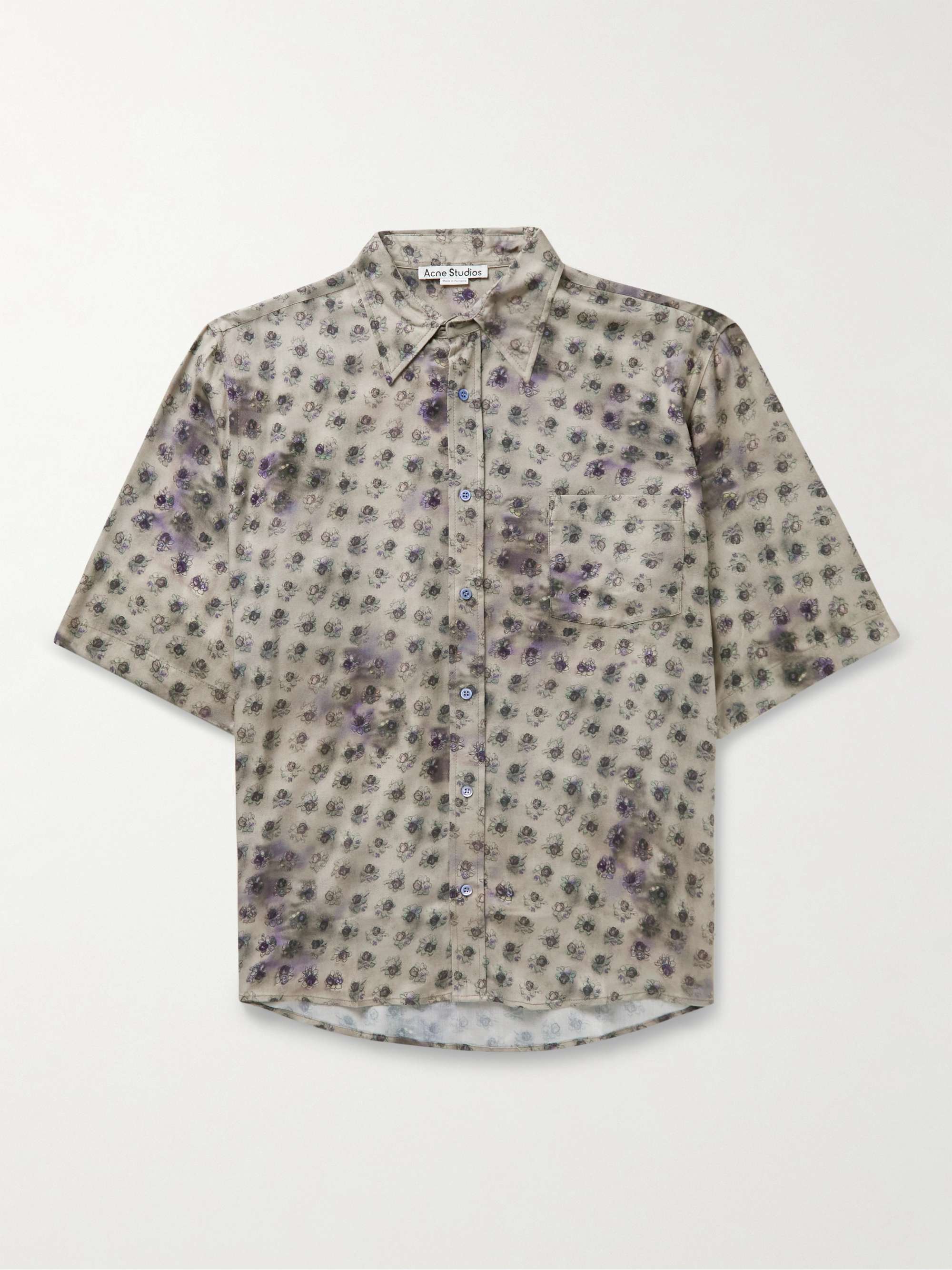 ACNE STUDIOS Sambler Floral-Print Twill Shirt