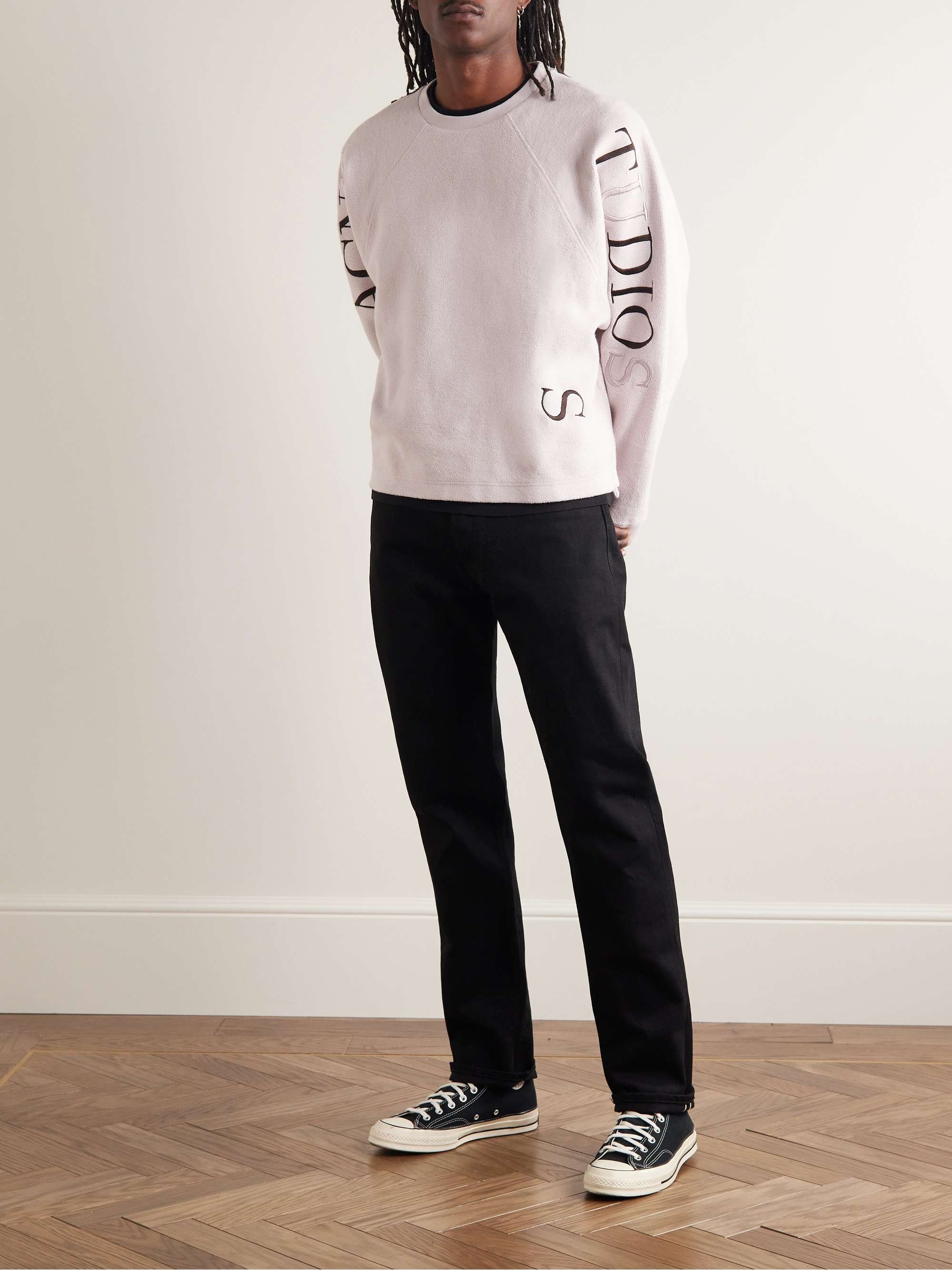 ACNE STUDIOS Logo-Embroidered Cotton-Fleece Sweatshirt