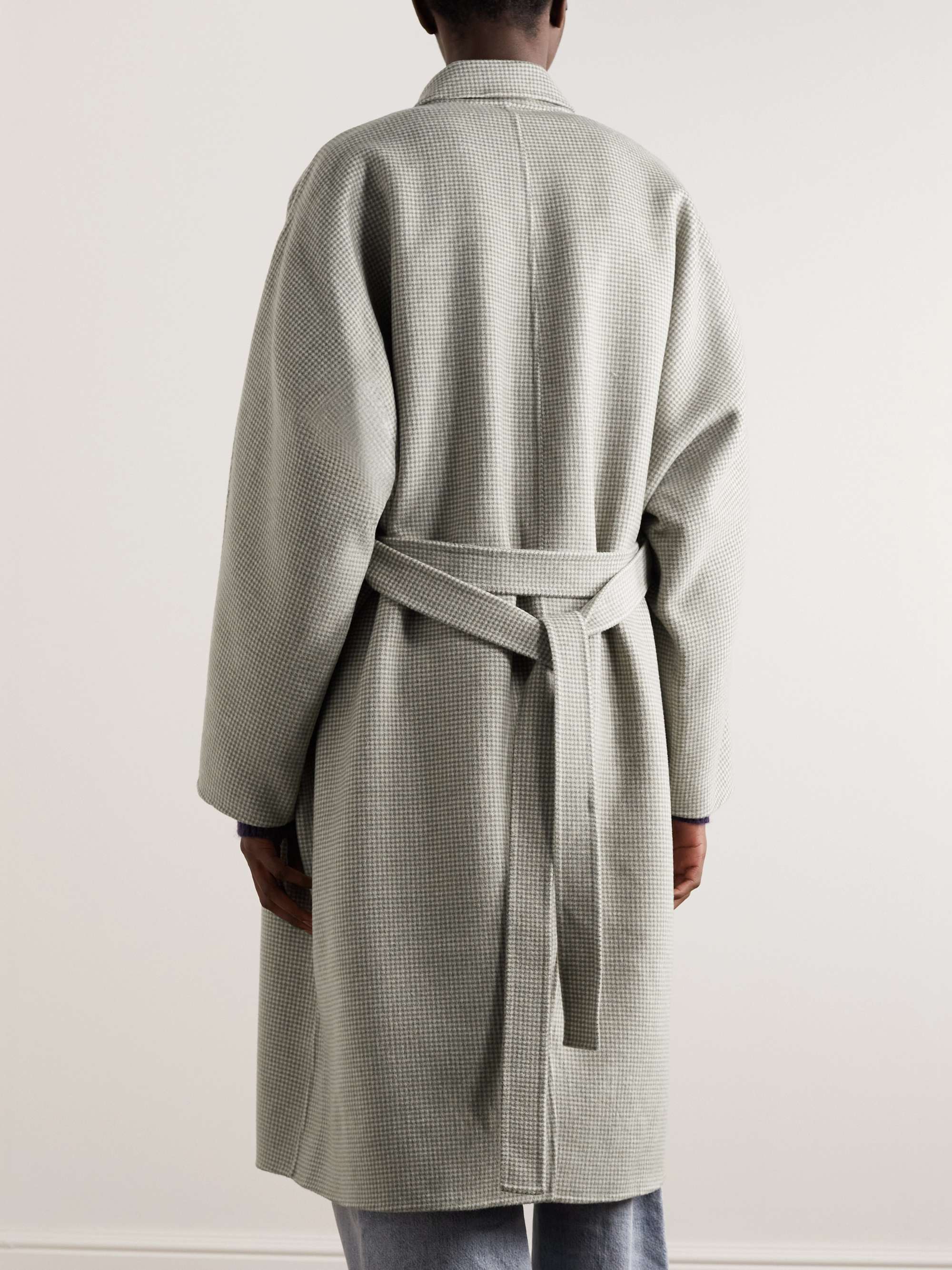 ACNE STUDIOS Belted Houndstooth Wool Coat