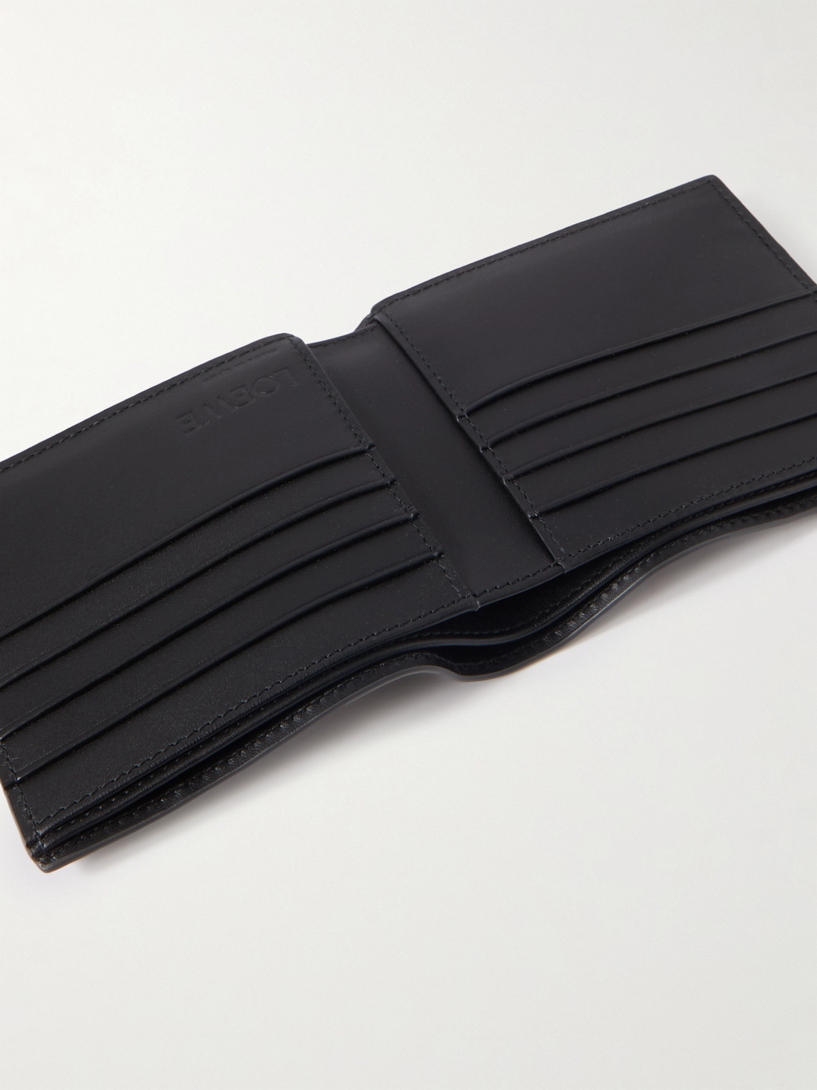 Shop Loewe Puzzle Logo-debossed Leather Bifold Wallet In Gray