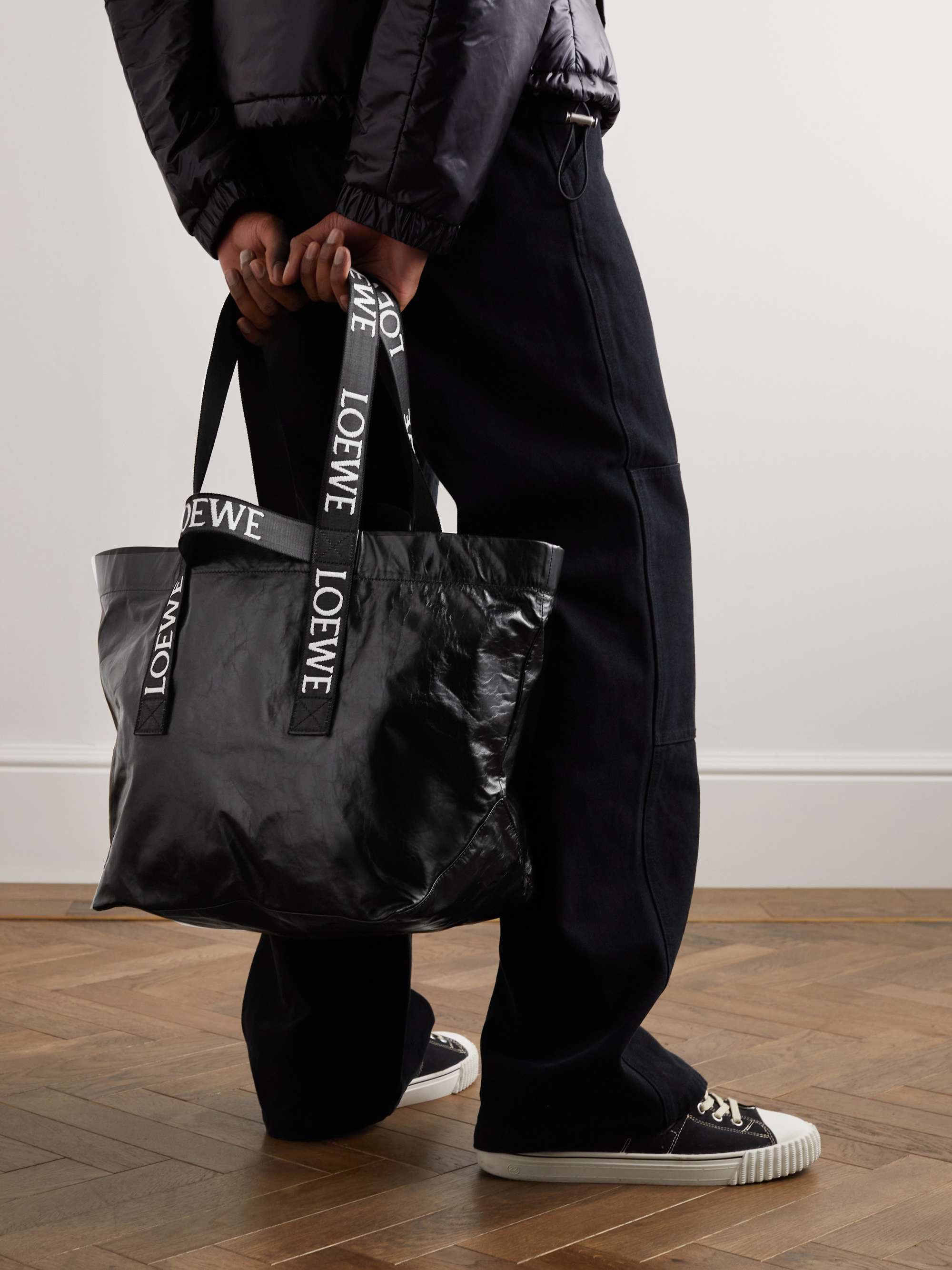 LOEWE Distressed Leather Tote Bag