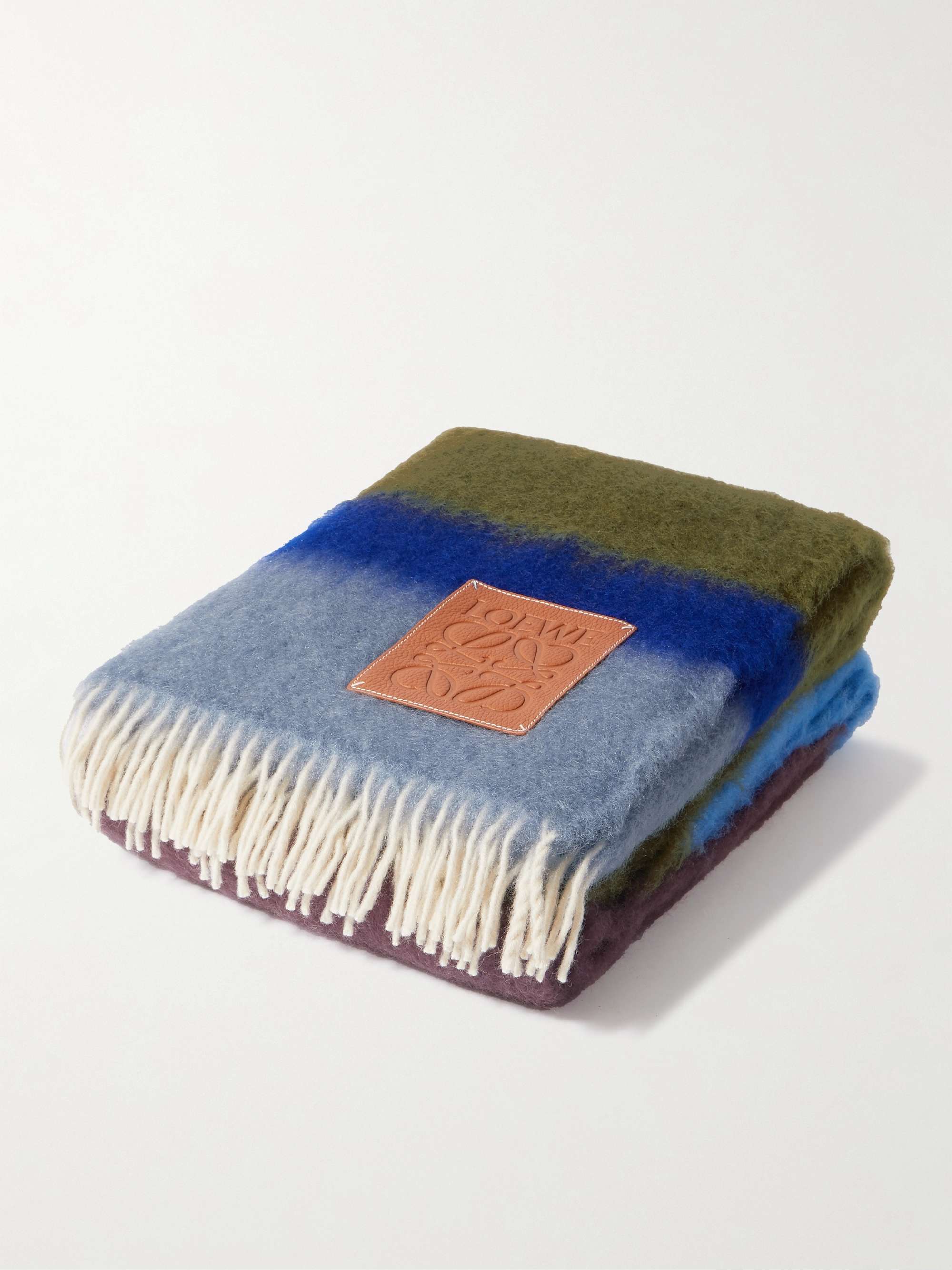 Fringed Mohair-Blend Blanket