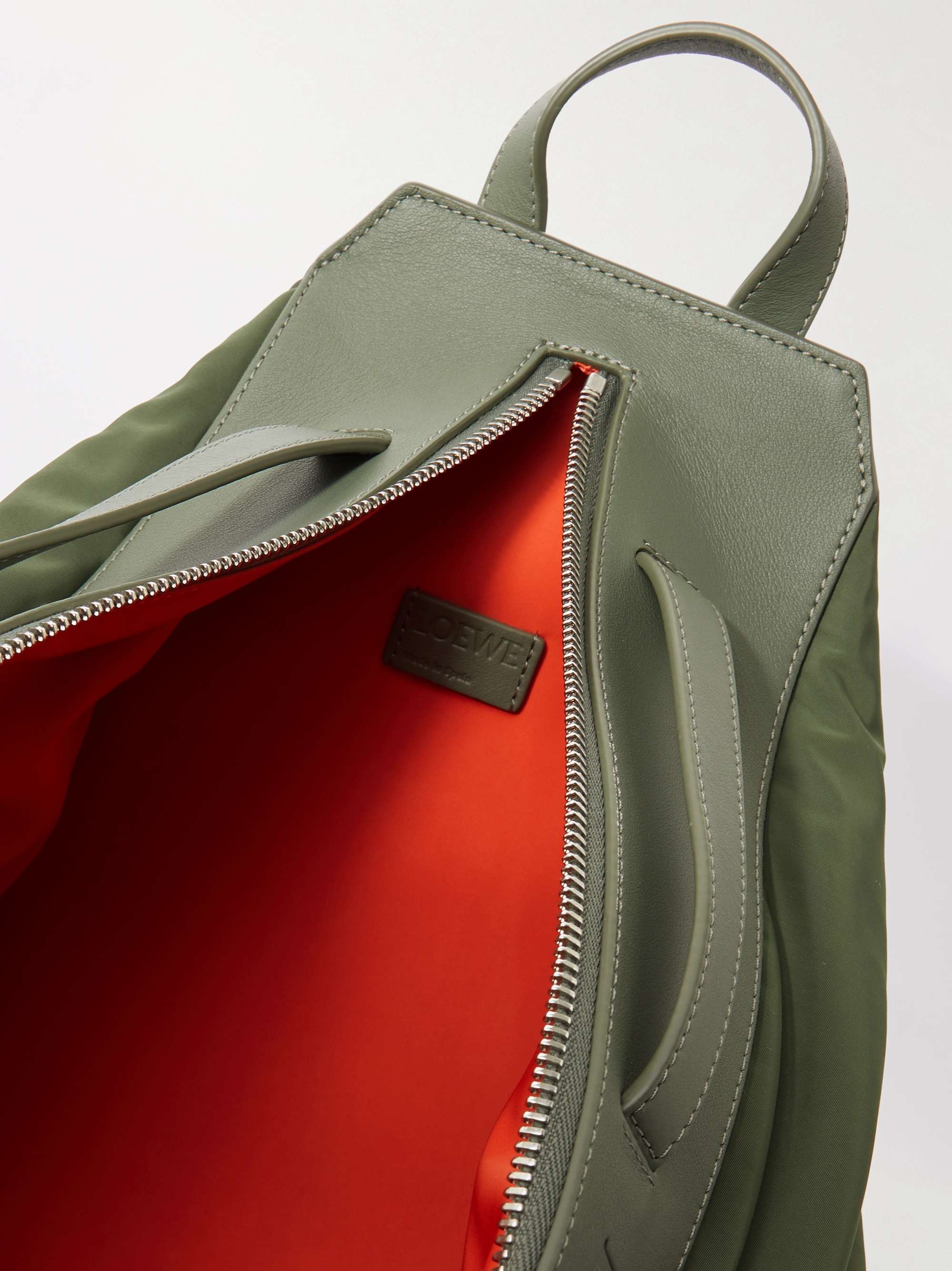 LOEWE Convertible Logo-Debossed Leather-Trimmed Shell Backpack | MR PORTER