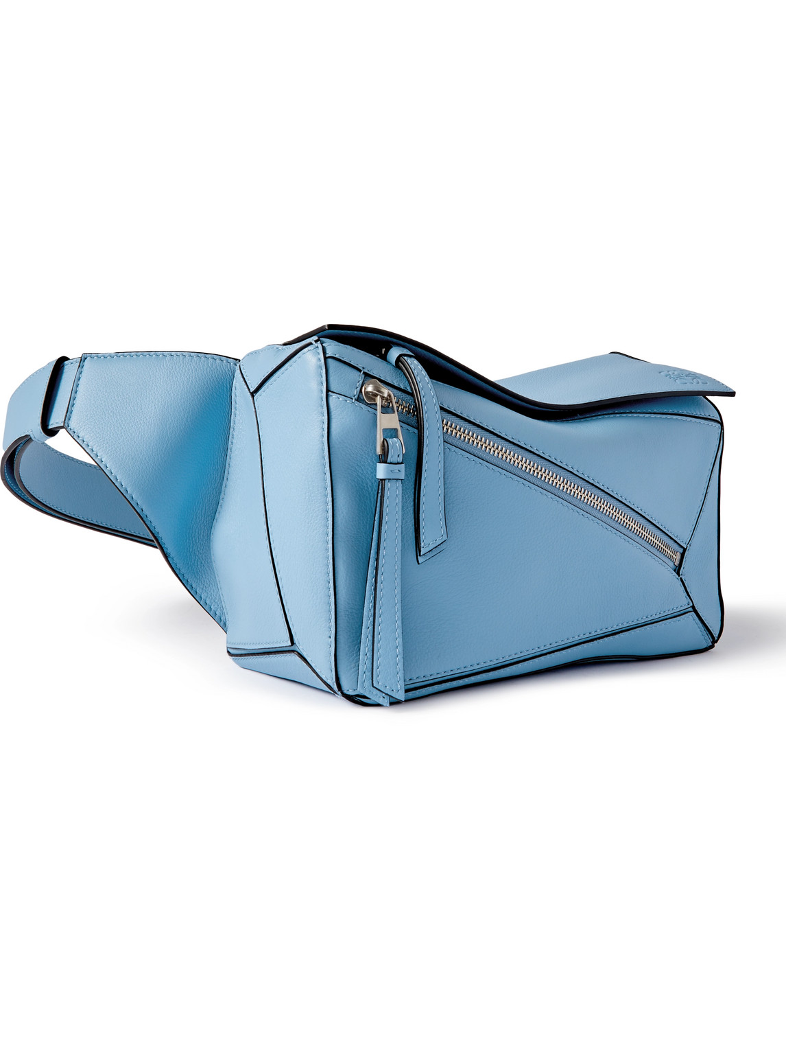 Loewe Puzzle Small Leather Belt Bag In Blue