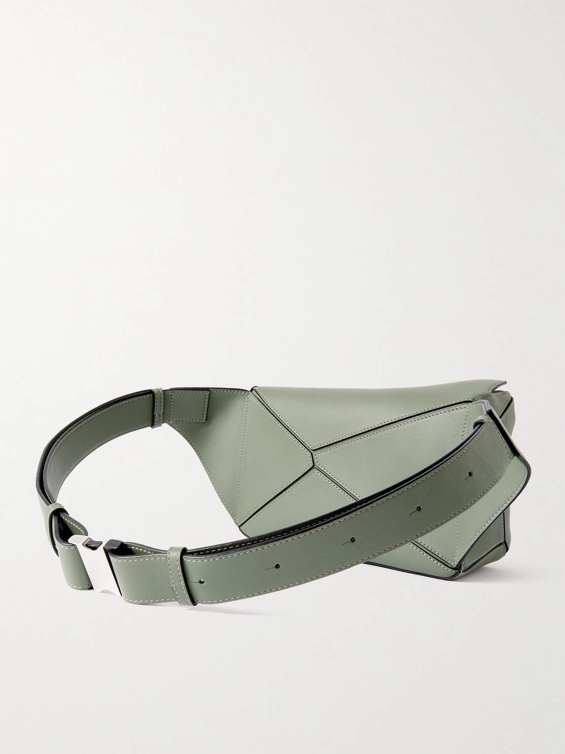 Shop Loewe Puzzle Small Leather Belt Bag In Green