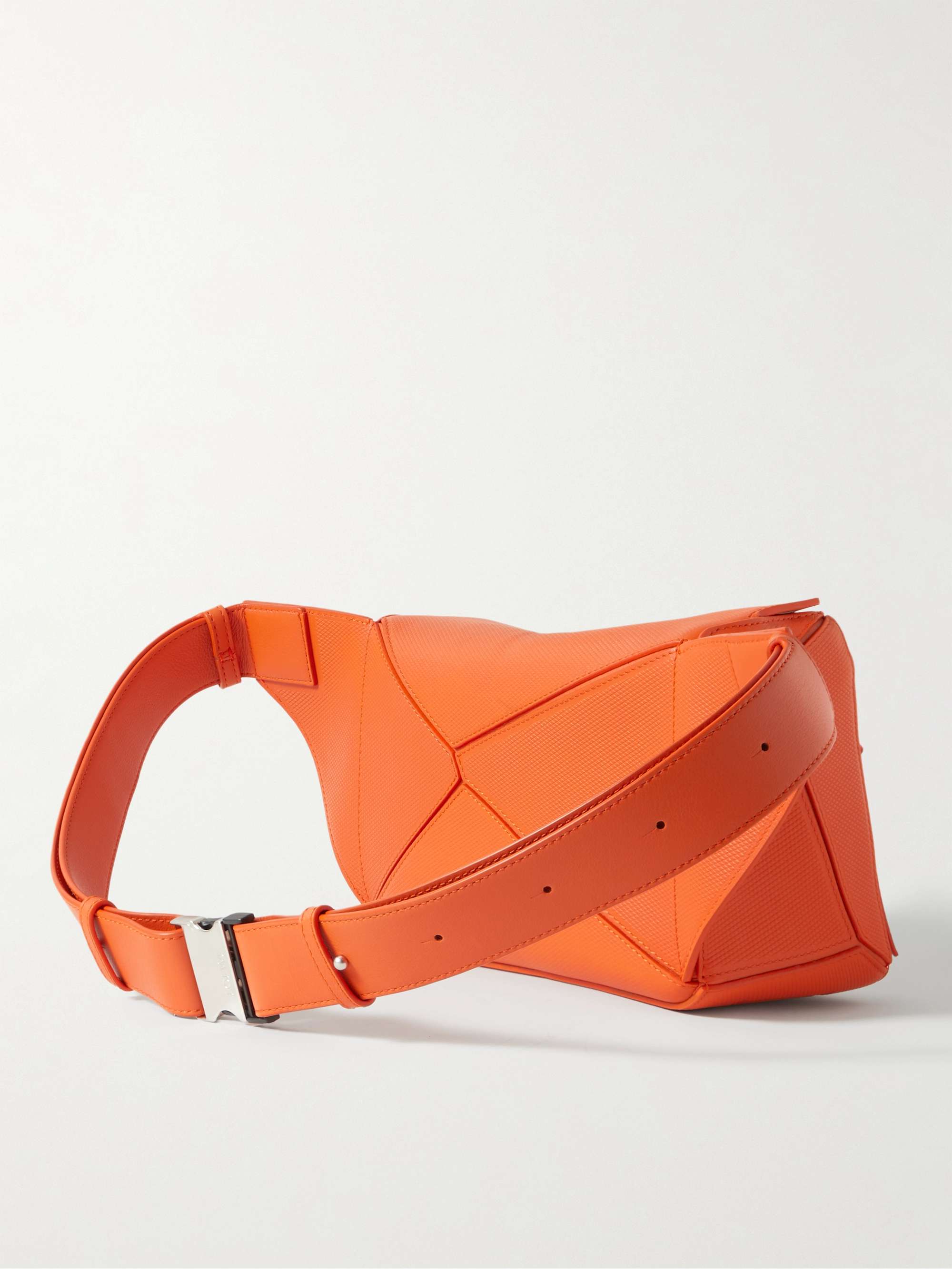 LOEWE Puzzle Small Debossed Textured-Leather Belt Bag