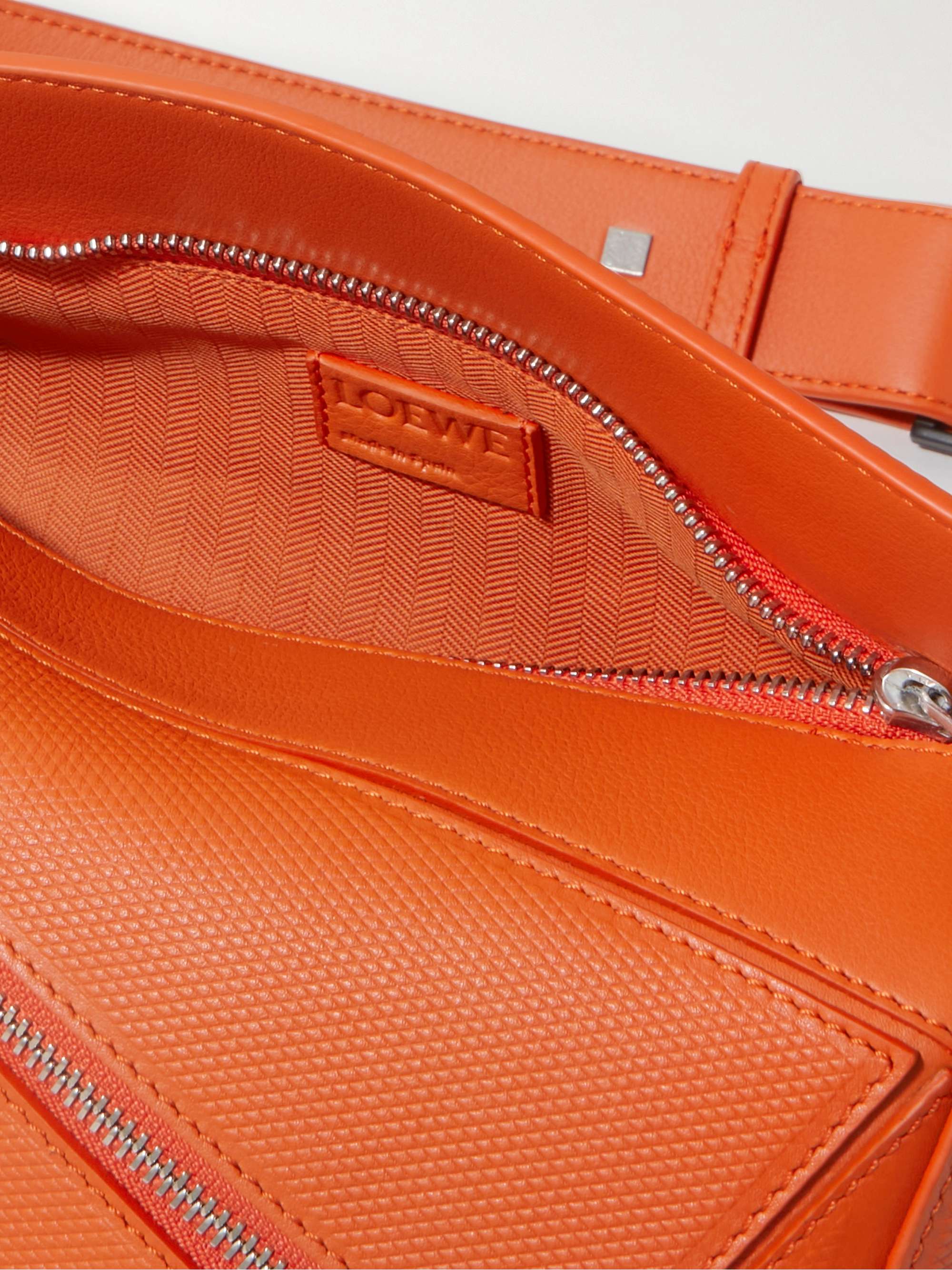 LOEWE Puzzle Small Debossed Textured-Leather Belt Bag