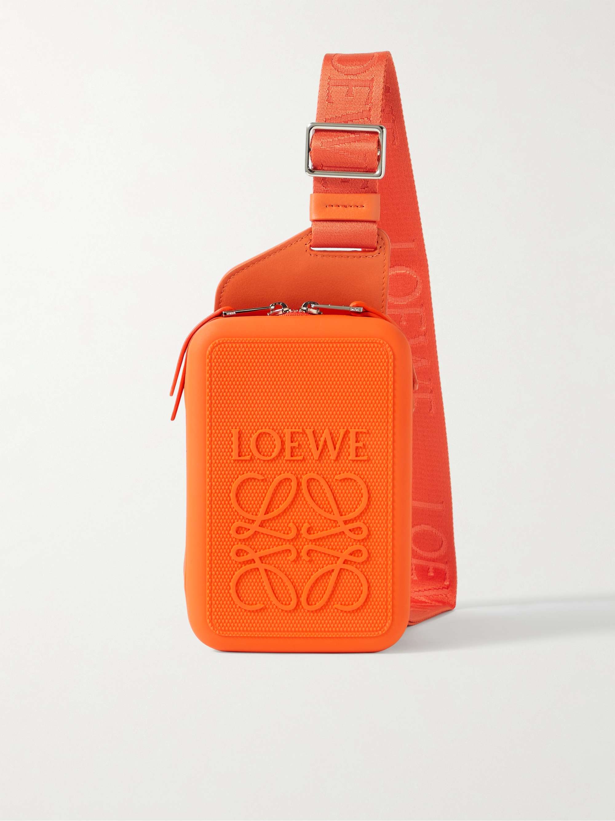 LOEWE Molded Logo-Debossed Rubber Messenger Bag