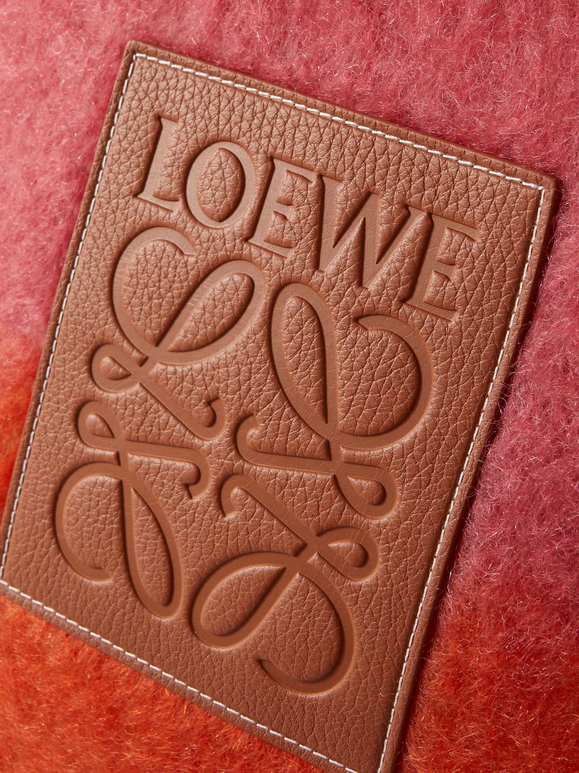 LOEWE Logo-Appliquéd Two-Tone Mohair-Blend Cushion