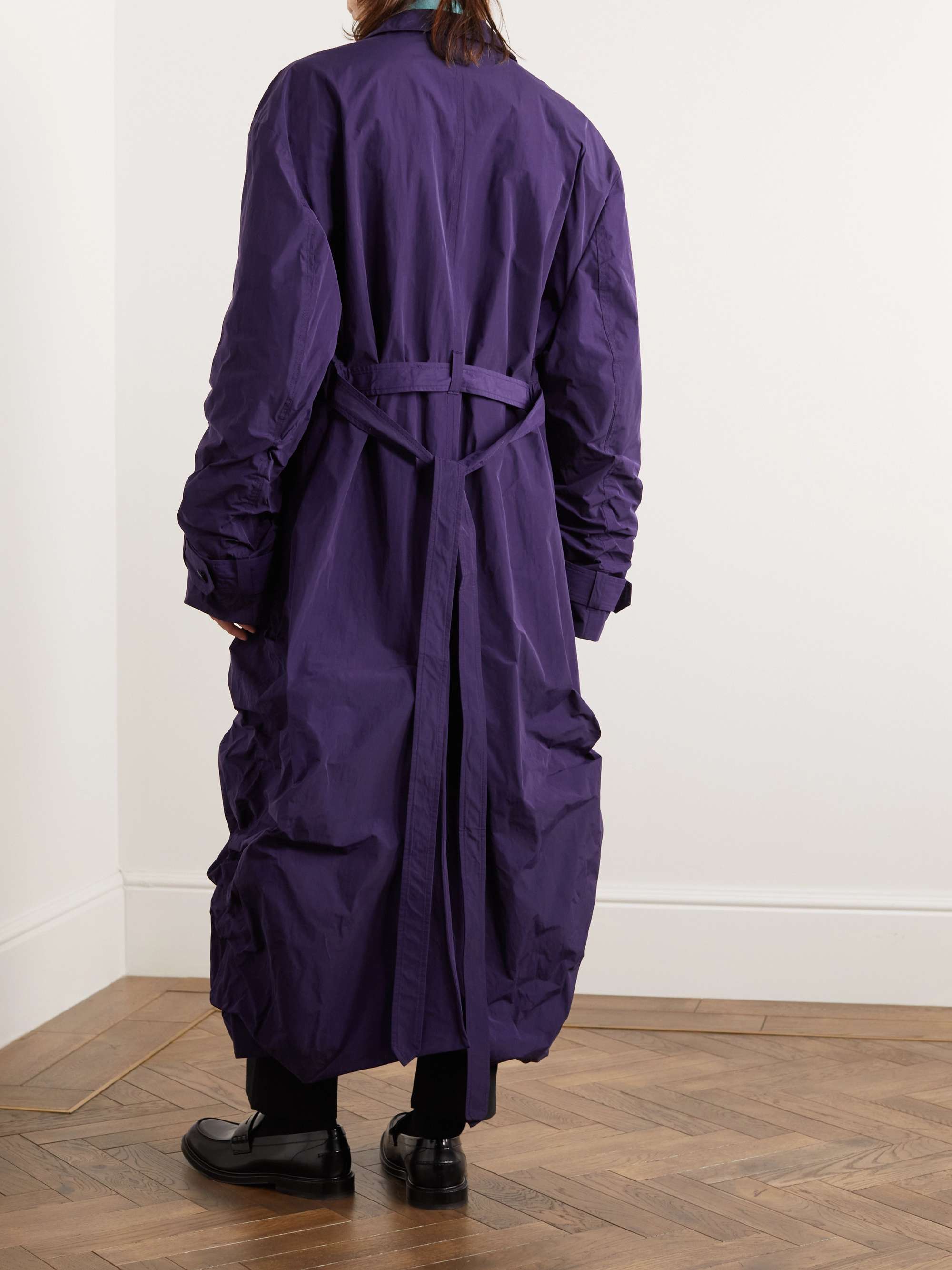 ACNE STUDIOS Olijah Belted Ruched Shell Trench Coat