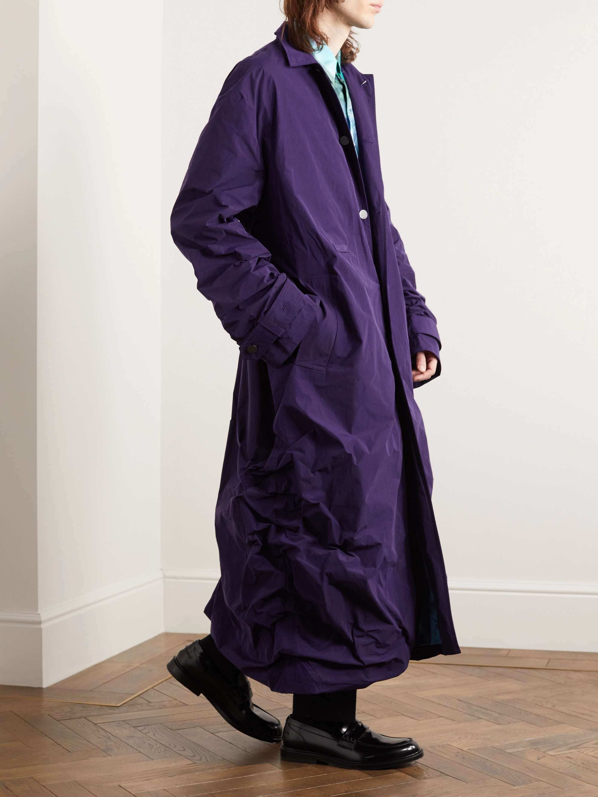 ACNE STUDIOS Olijah Belted Ruched Shell Trench Coat