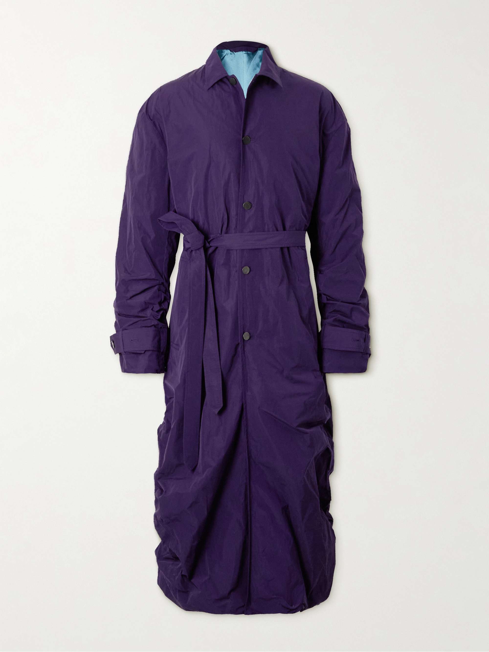 ACNE STUDIOS Olijah Belted Ruched Shell Trench Coat