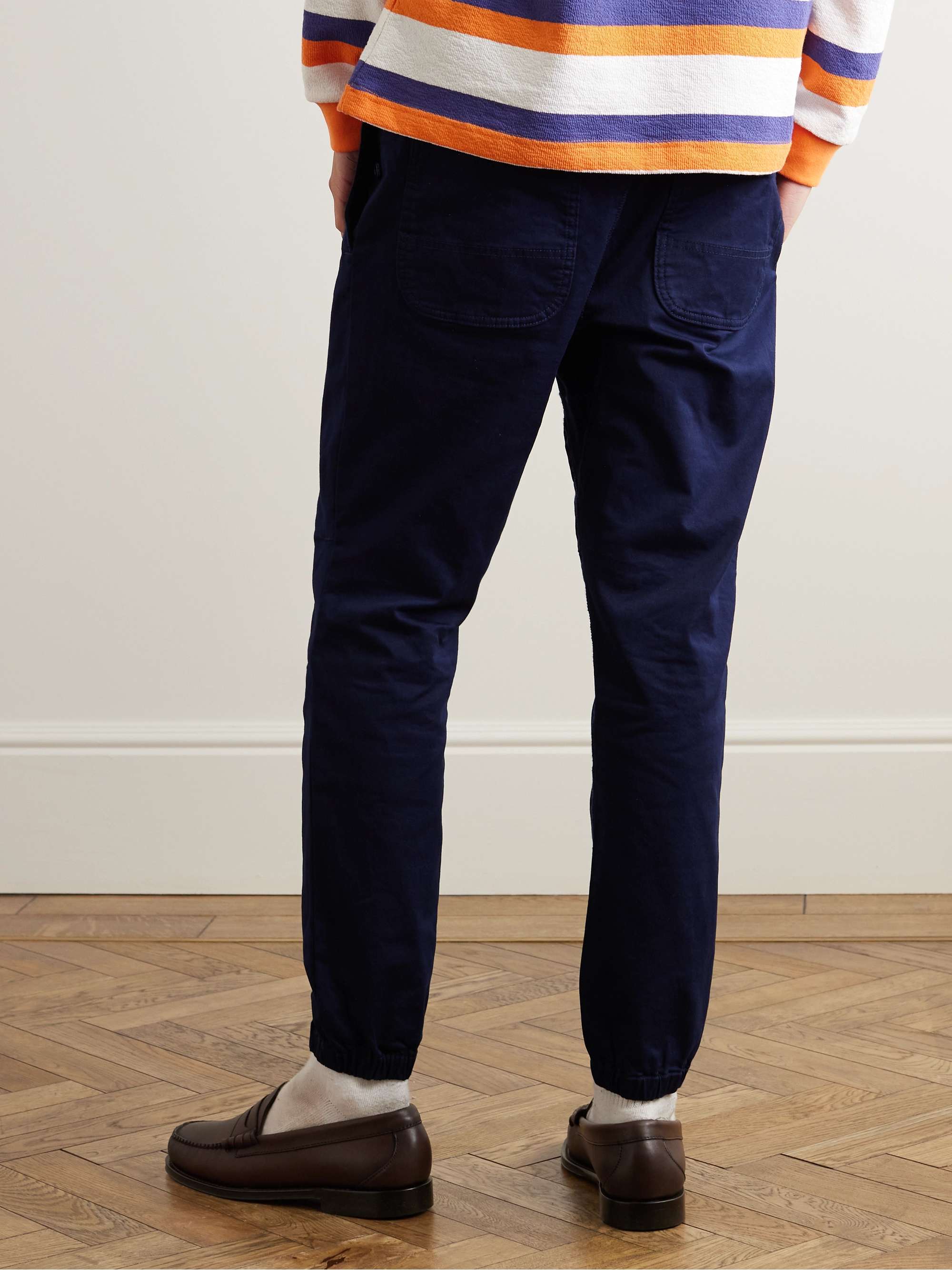 BEAMS PLUS Gym Tapered Stretch-Cotton Twill Drawstring Trousers