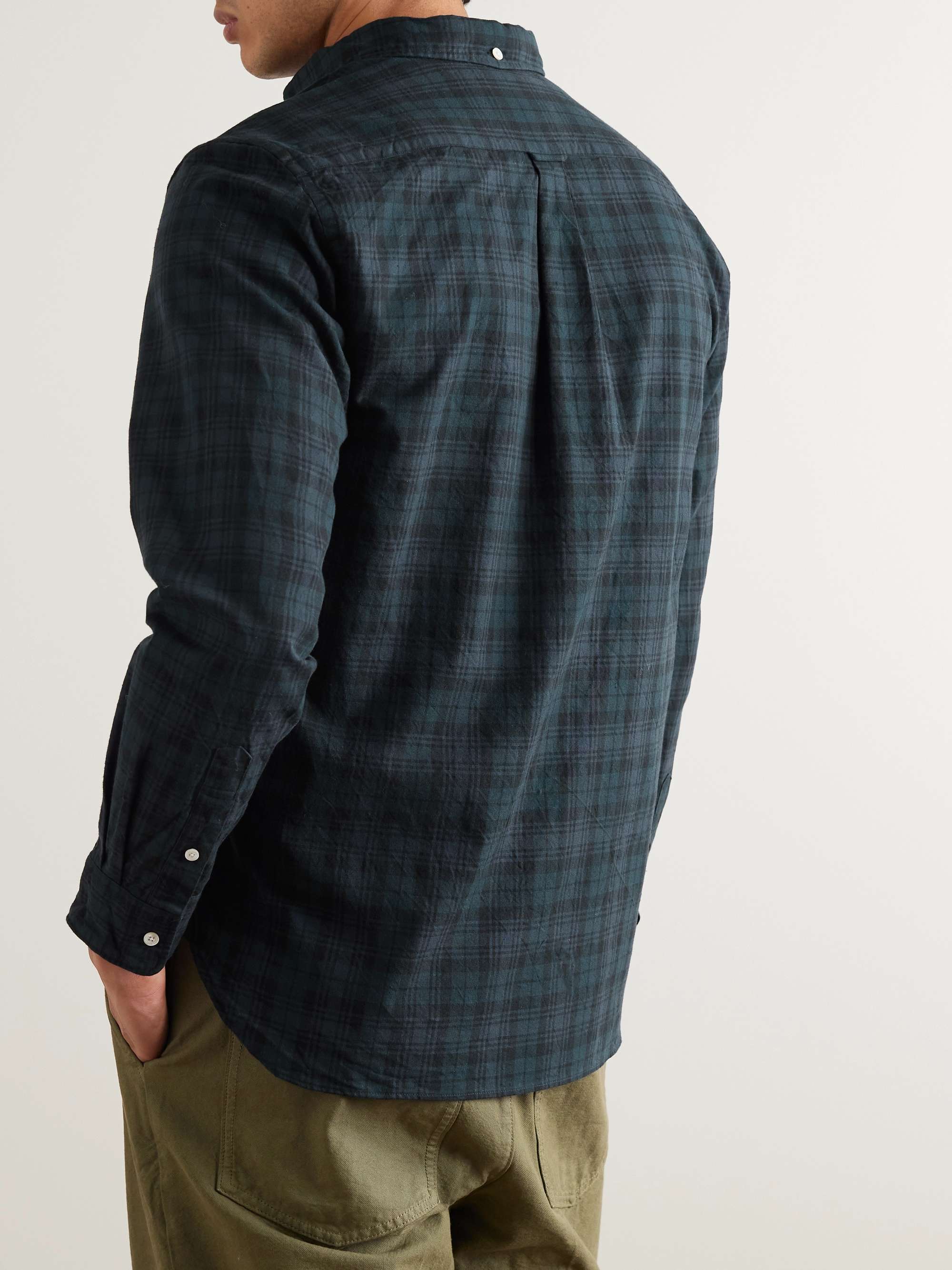 BEAMS PLUS Button-Down Collar Checked Cotton Shirt