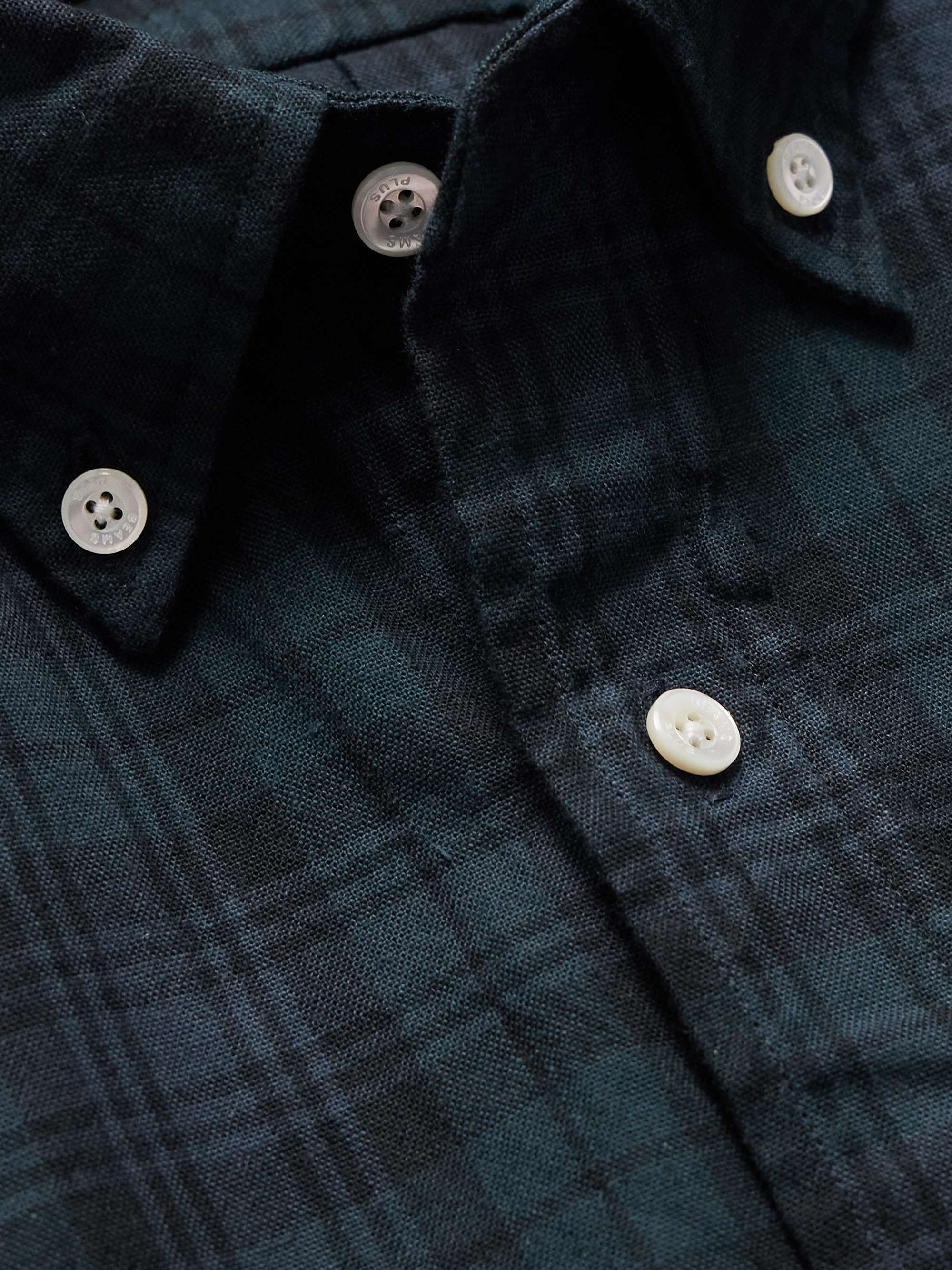 BEAMS PLUS Button-Down Collar Checked Cotton Shirt