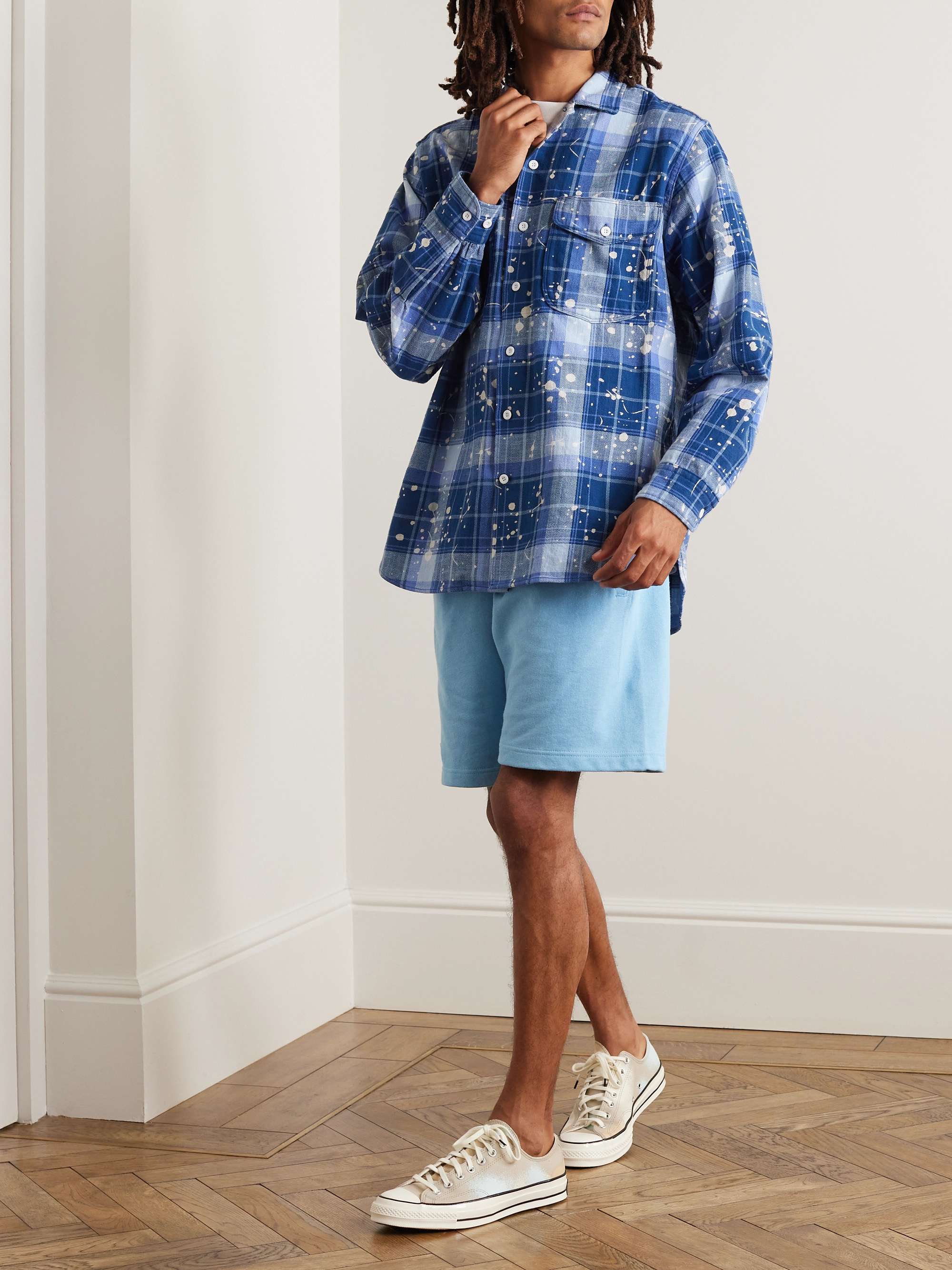 BEAMS PLUS Wide-Leg Cotton-Jersey Drawstring Shorts
