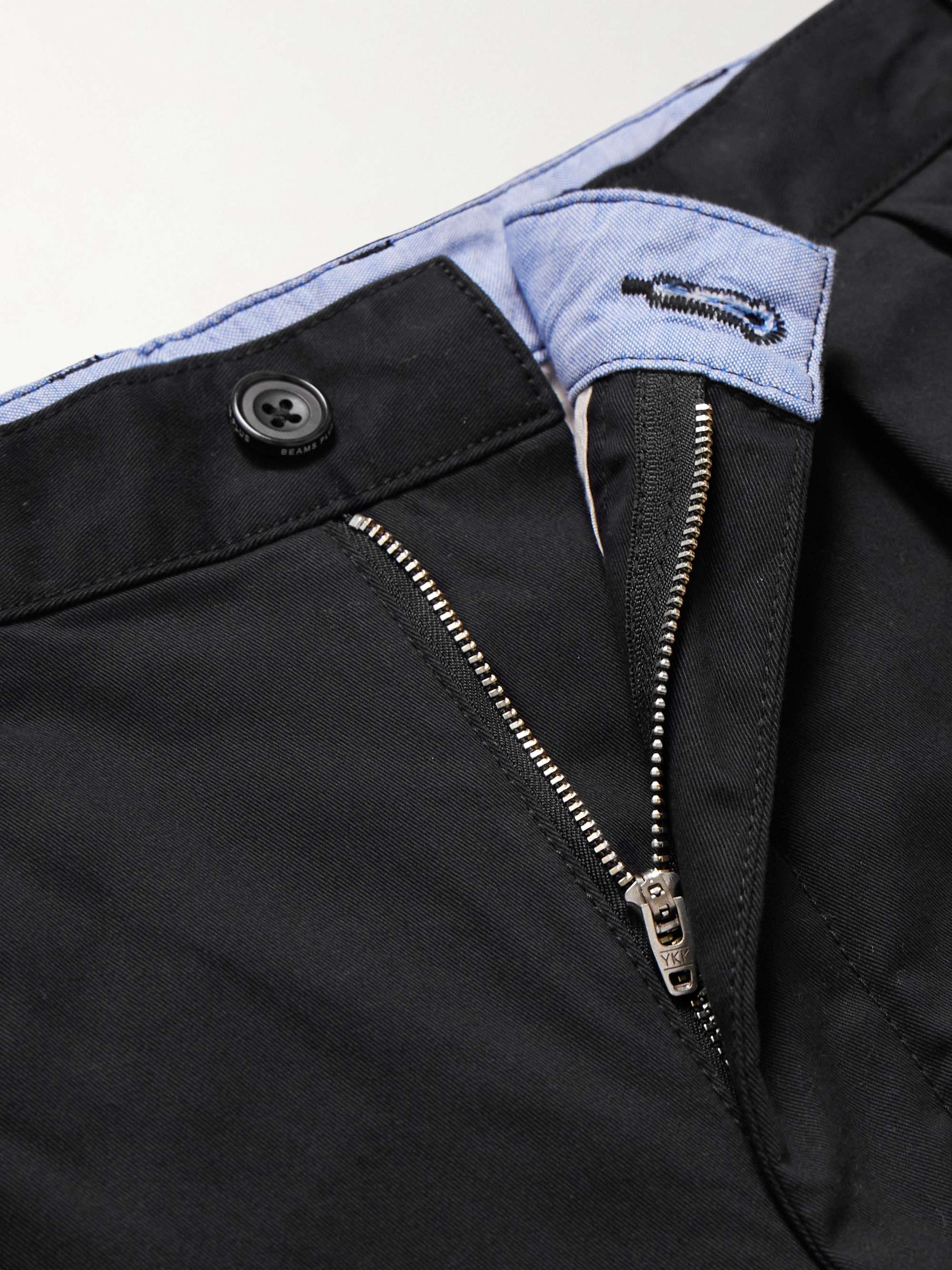BEAMS PLUS Tapered Cropped Pleated Cotton-Blend Twill Trousers
