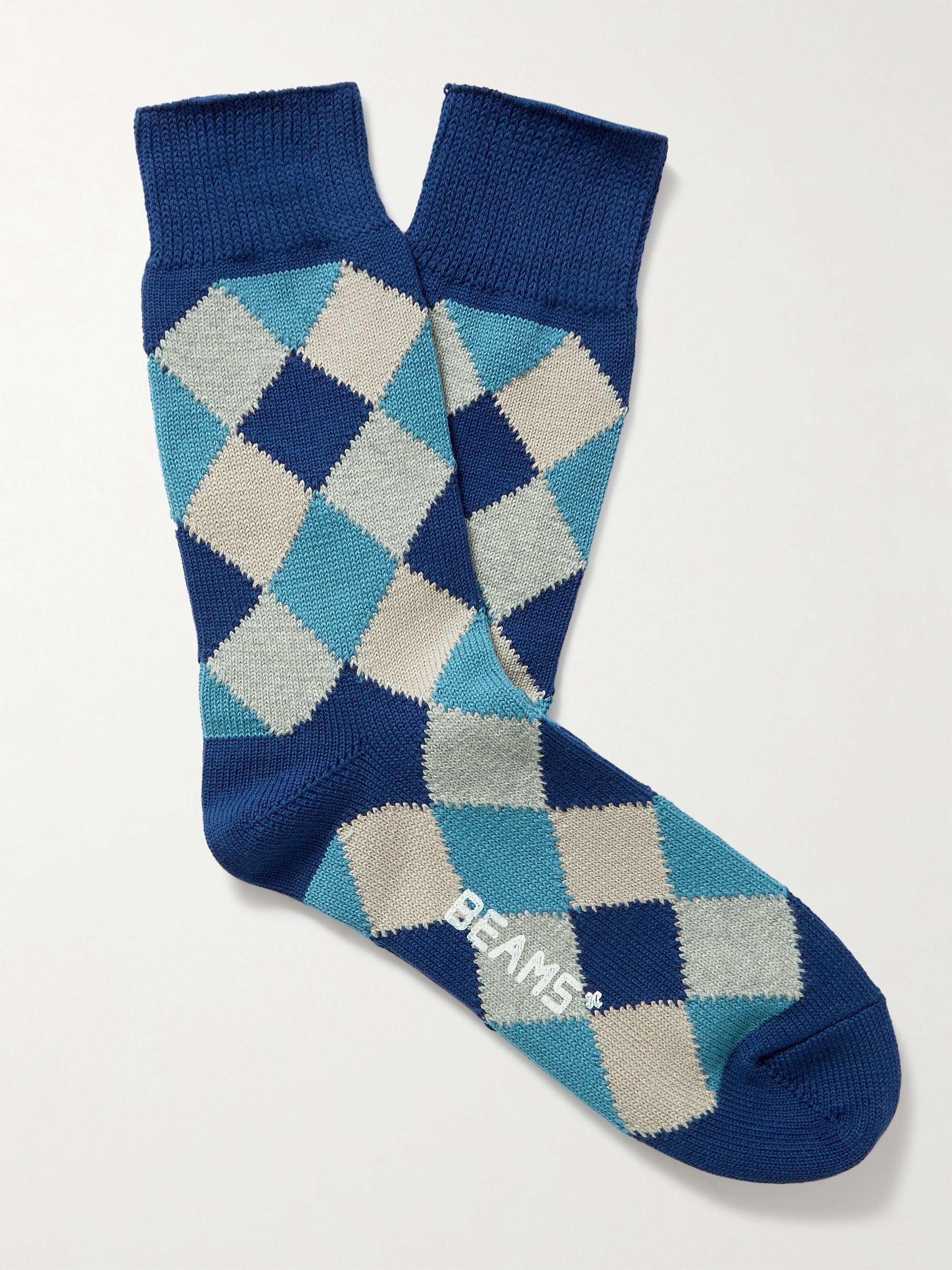 BEAMS PLUS Intarsia Stretch Cotton-Blend Socks for Men | MR PORTER