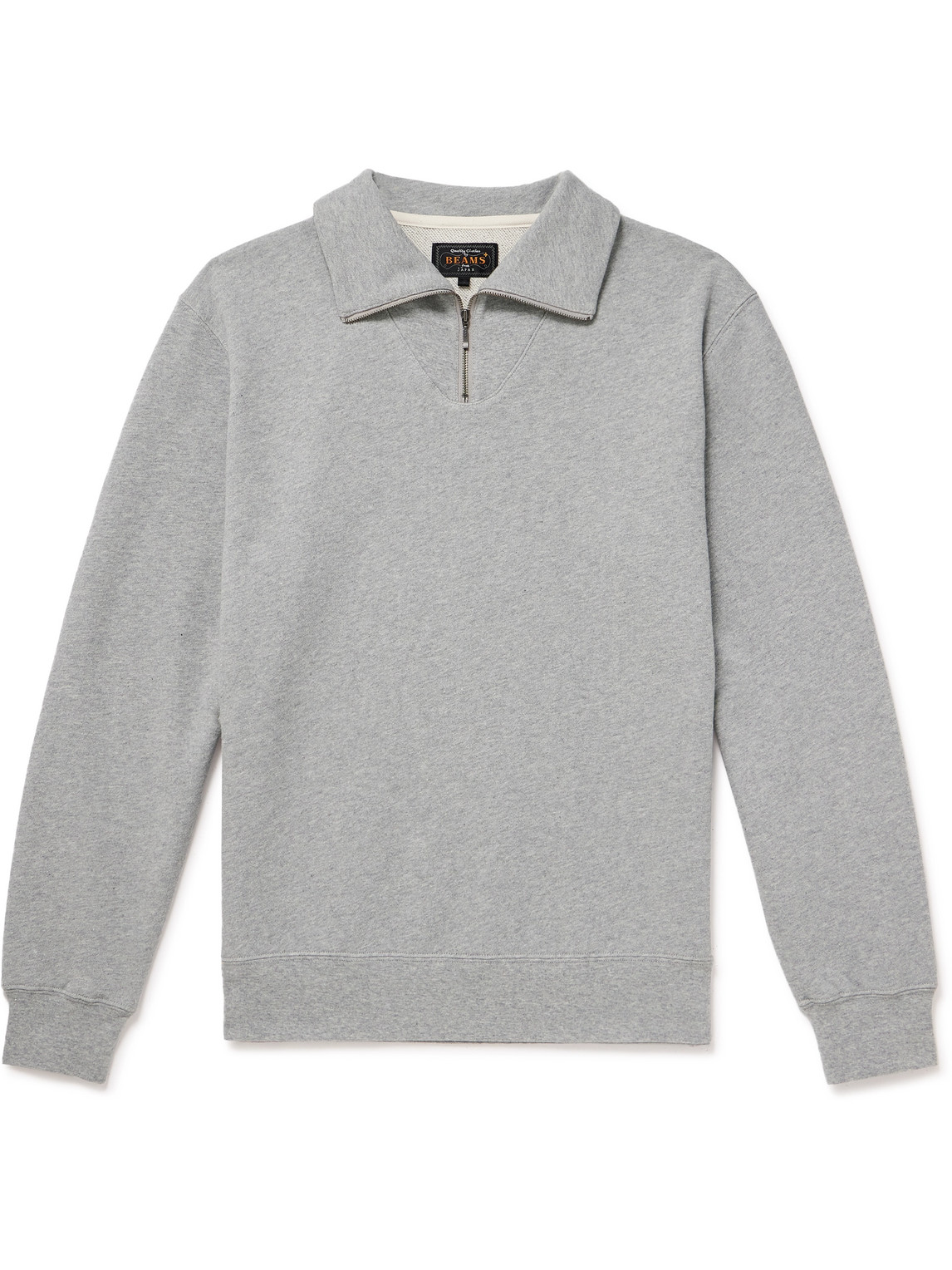 Beams Half Zip Sweatshirt In H.grey