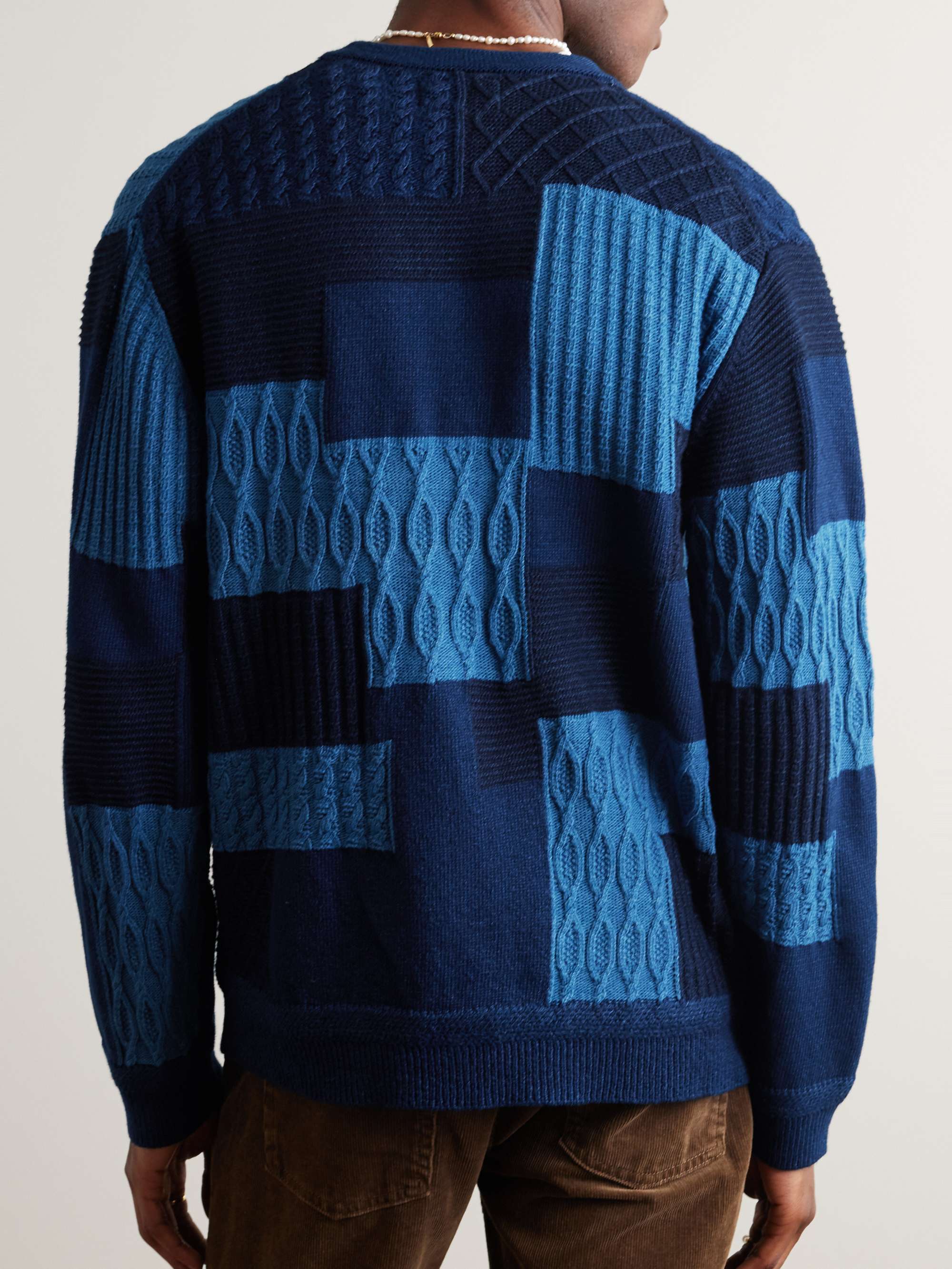 BEAMS PLUS Patchwork Knitted Cotton Cardigan for Men | MR PORTER