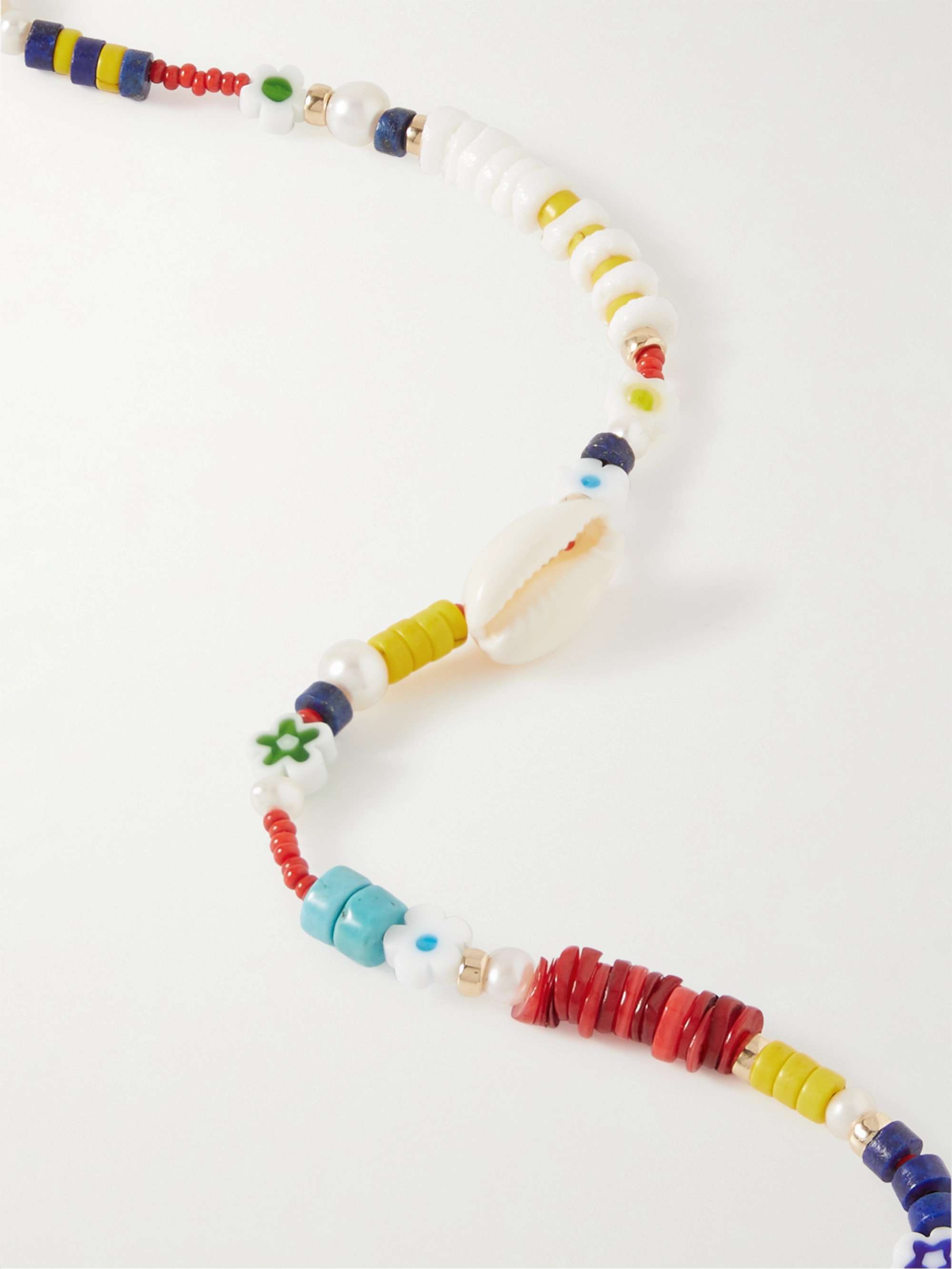 ÉLIOU Rochelle Gold-Plated, Pearl and Shell Beaded Necklace