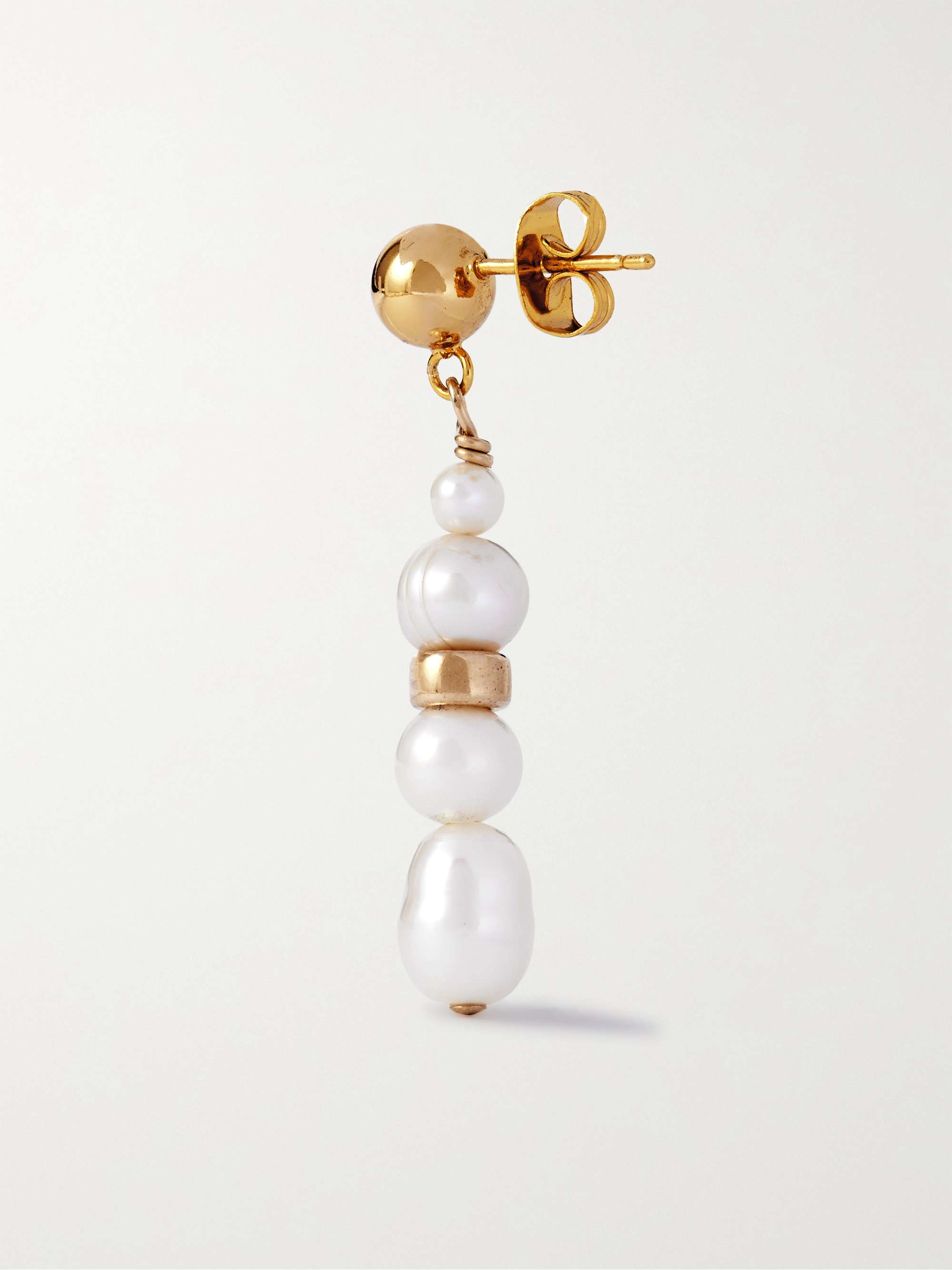 ÉLIOU Maite Gold-Plated Pearl Hoop Earring
