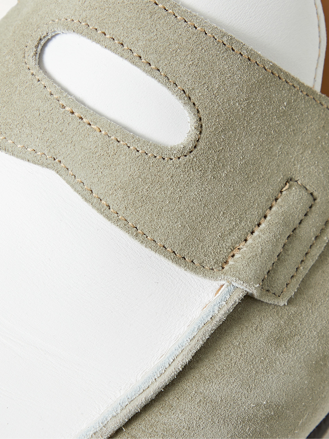 Lopez Leather and Suede Penny Loafers