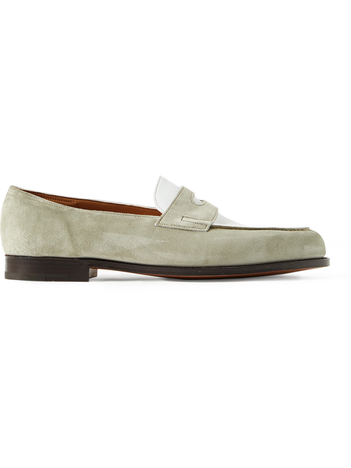 John Lobb – Lopez Leather and Suede Penny Loafers