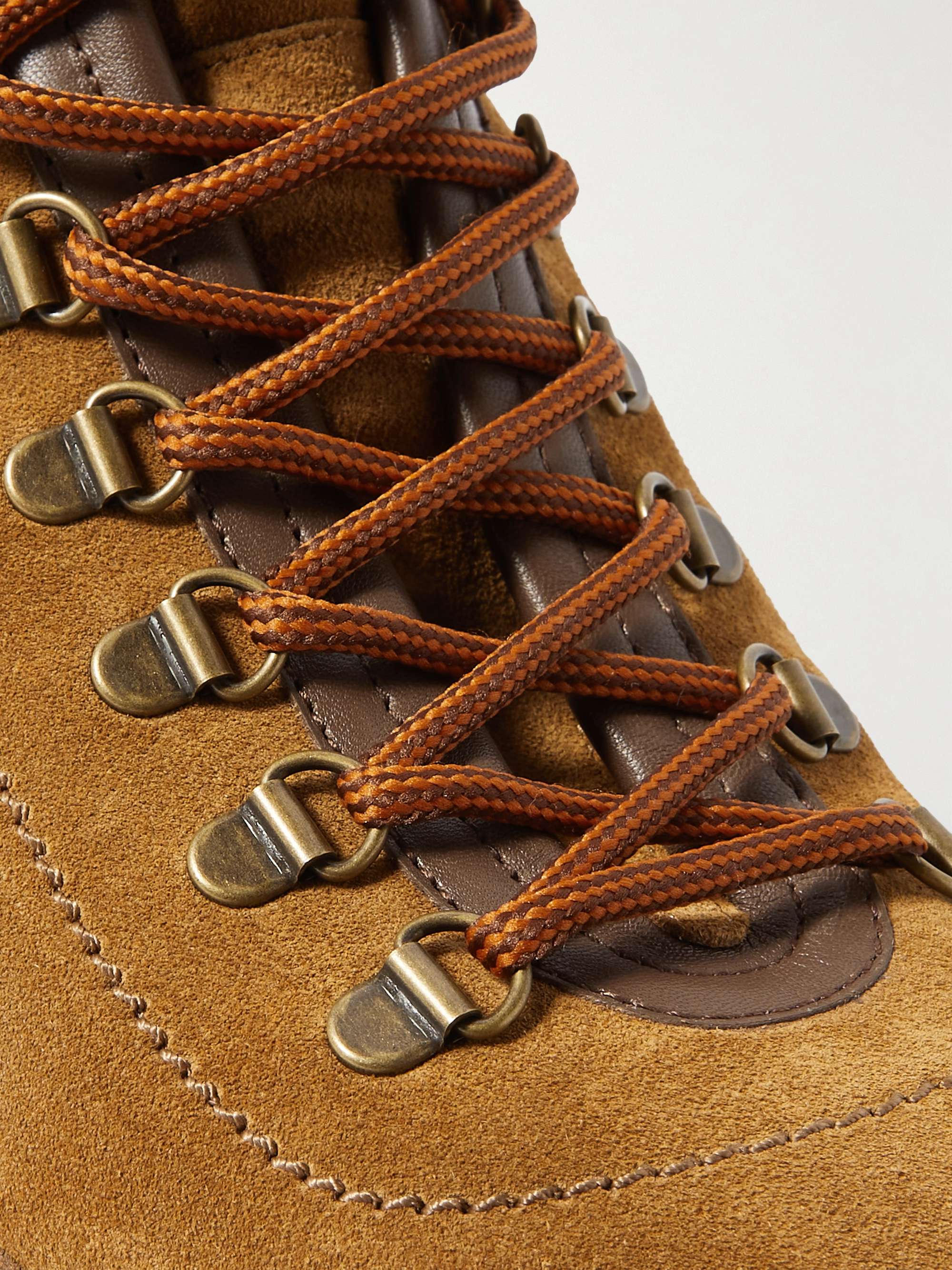 BRUNELLO CUCINELLI Wool-Trimmed Suede Hiking Boots