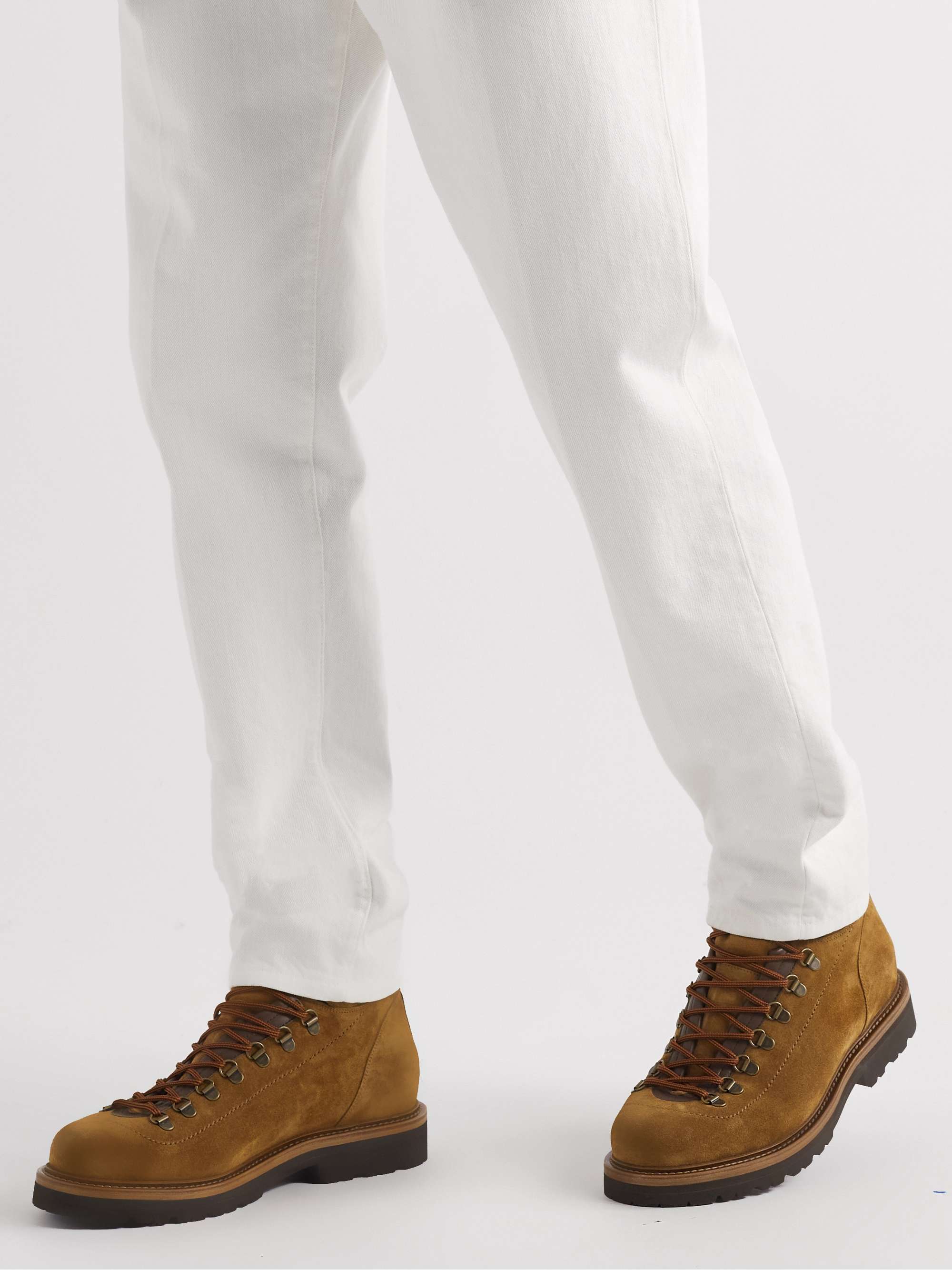 BRUNELLO CUCINELLI Wool-Trimmed Suede Hiking Boots