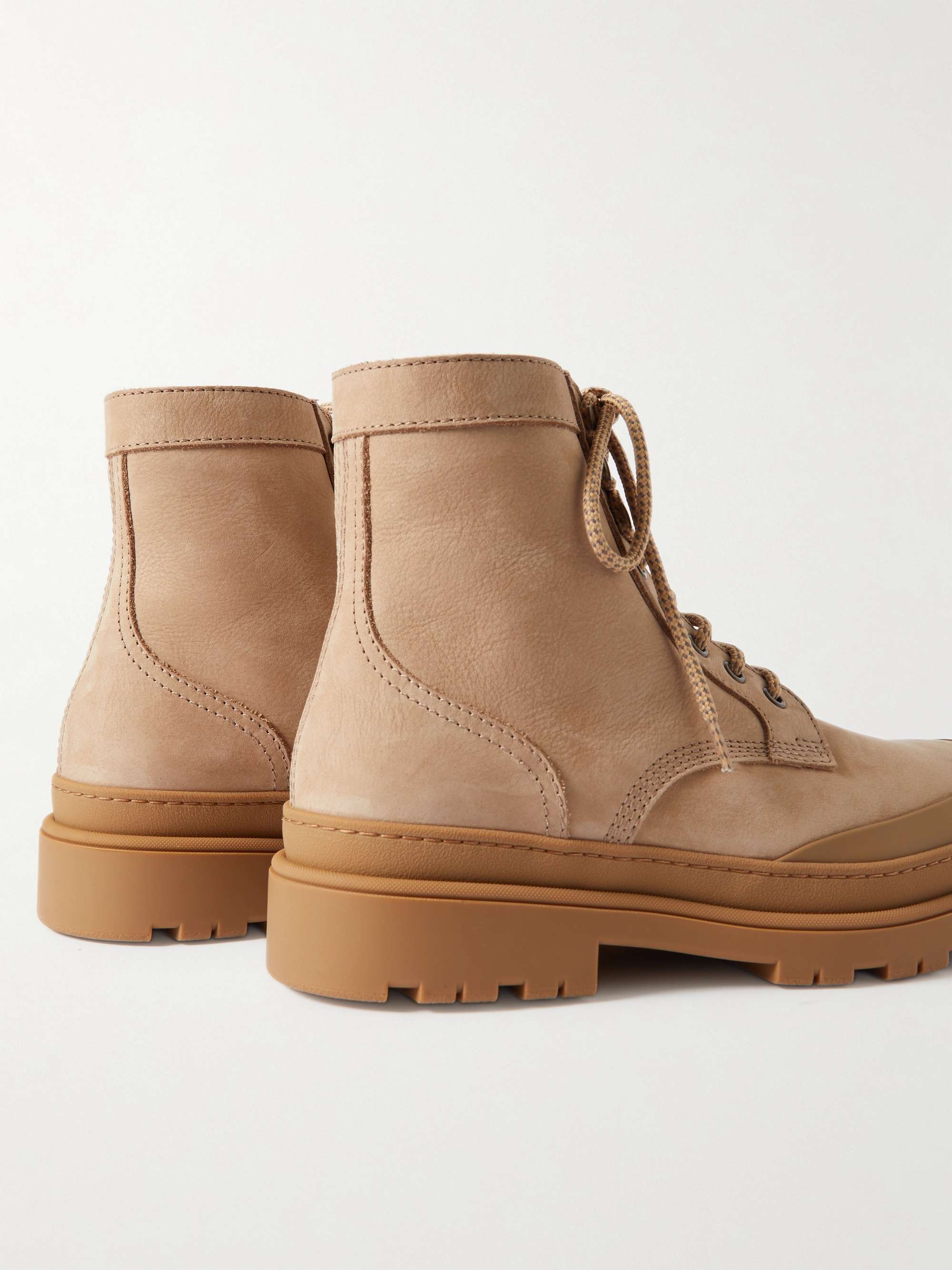 BRUNELLO CUCINELLI Shearling-Lined Suede Lace-Up Boots