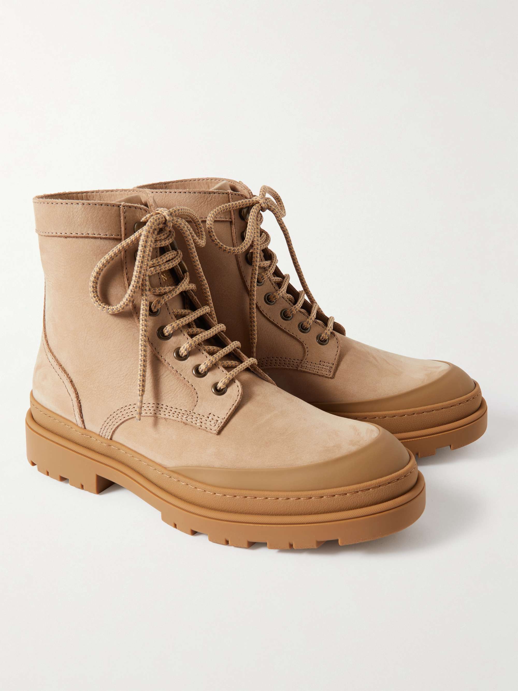 BRUNELLO CUCINELLI Shearling-Lined Suede Lace-Up Boots