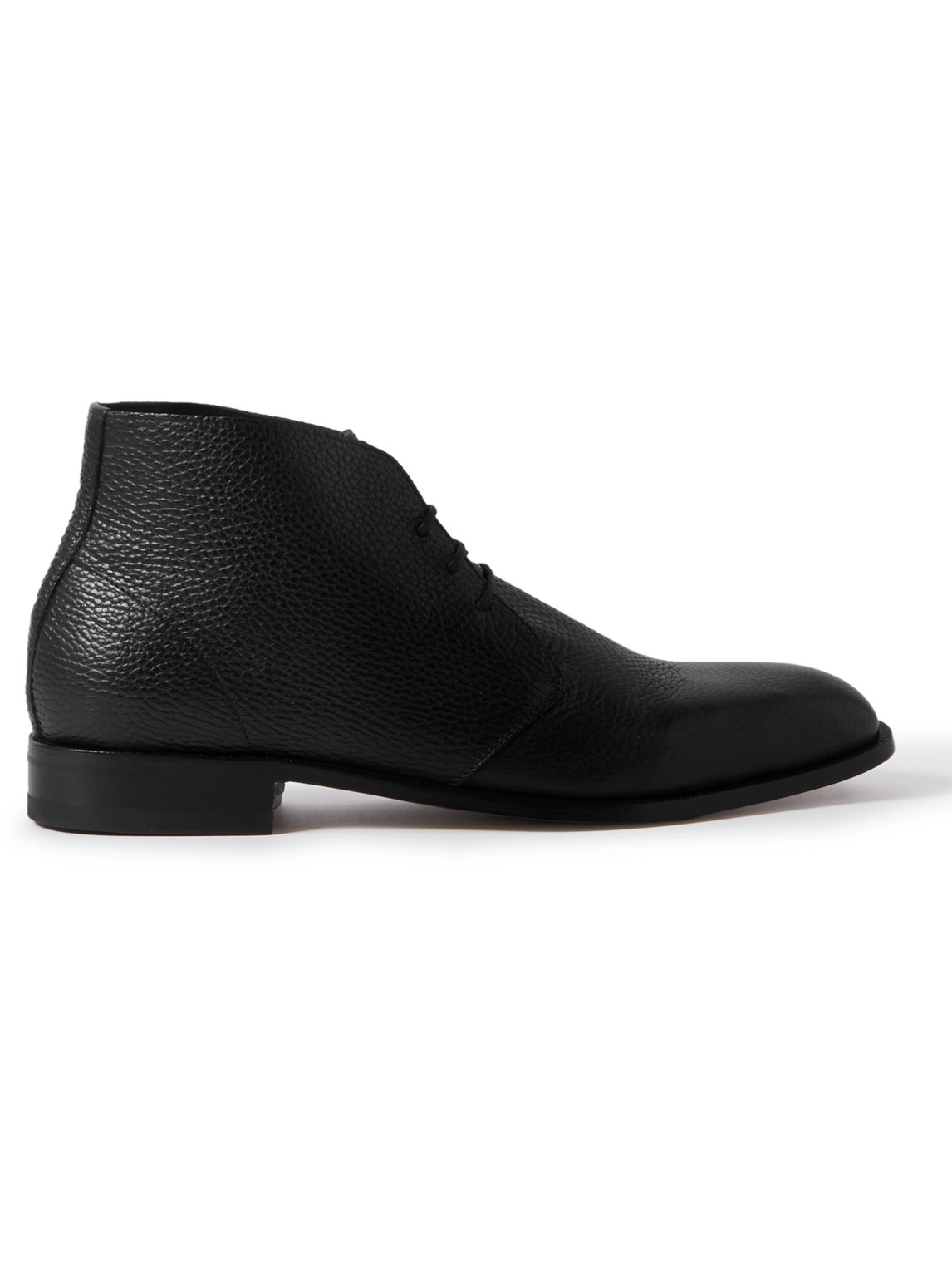 Manolo Blahnik Berwick Full-grain Leather Chukka Boots In Black