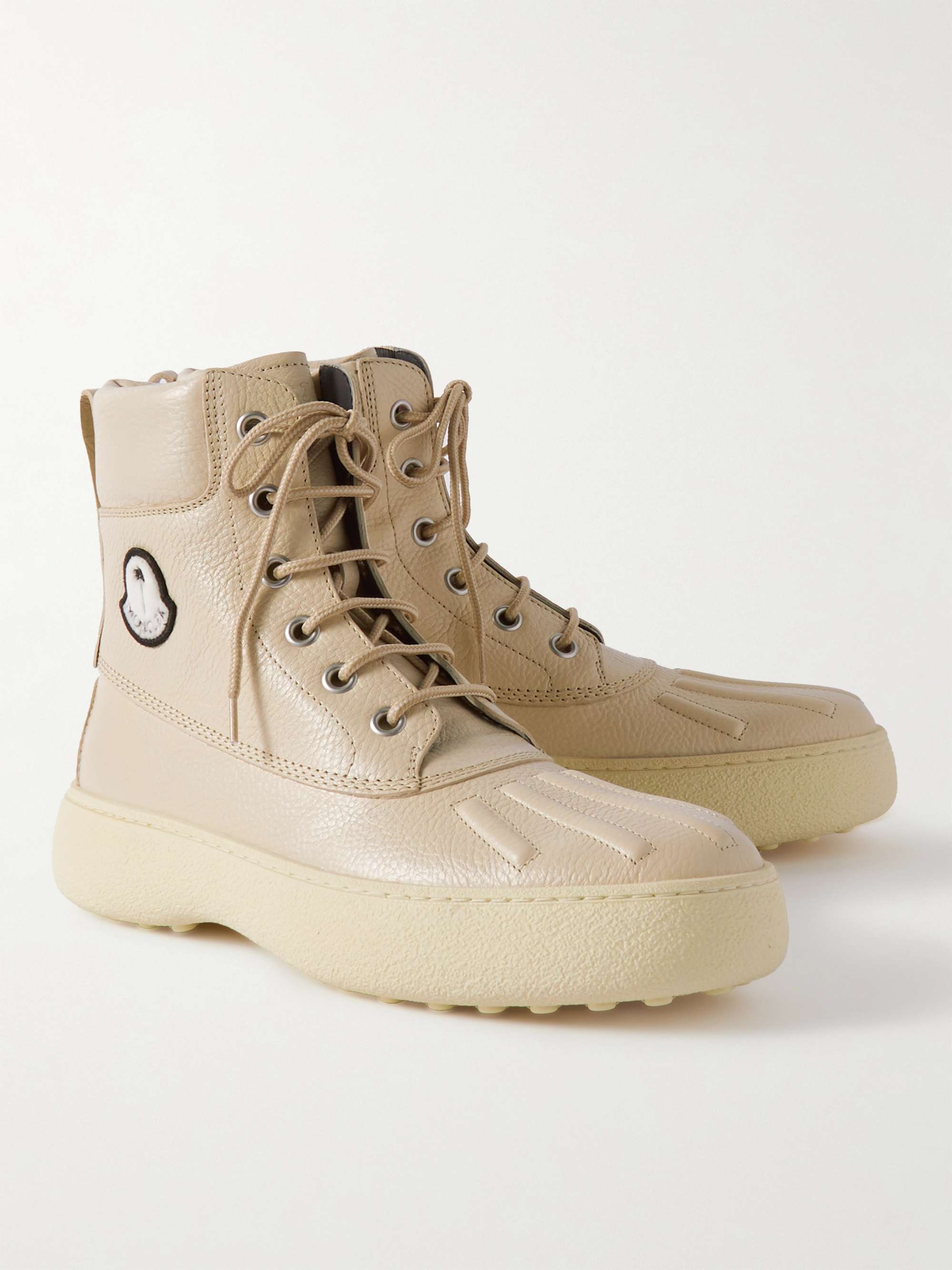 MONCLER GENIUS + Tod's + Palm Angels Winter Gommino Full-Grain Leather Boots