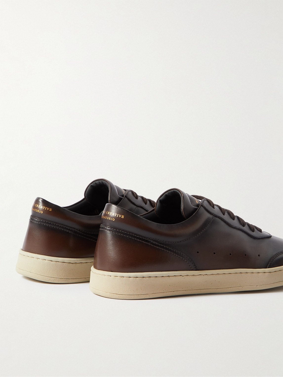 Shop Officine Creative Kris Lux Aero Leather Sneakers In Brown