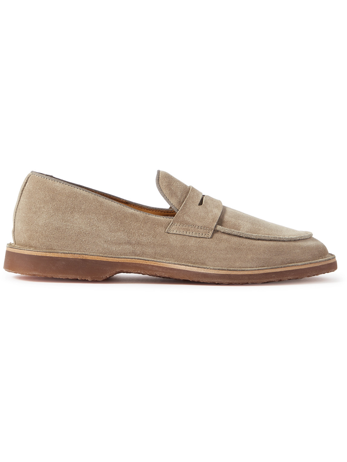 Officine Creative Kent Suede Penny Loafers In Neutrals