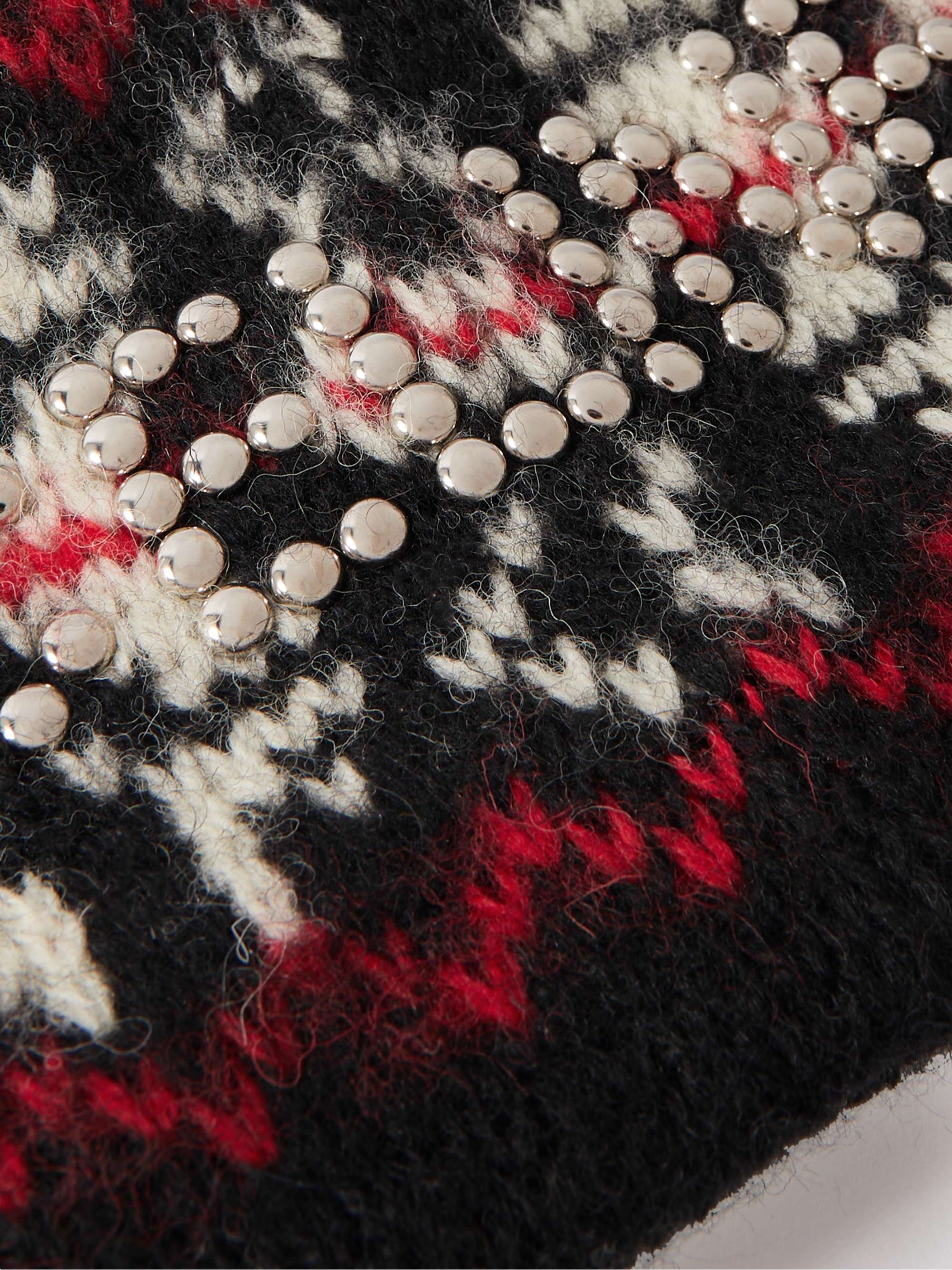 CELINE Sequin-Embellished Fair Isle Wool Beanie