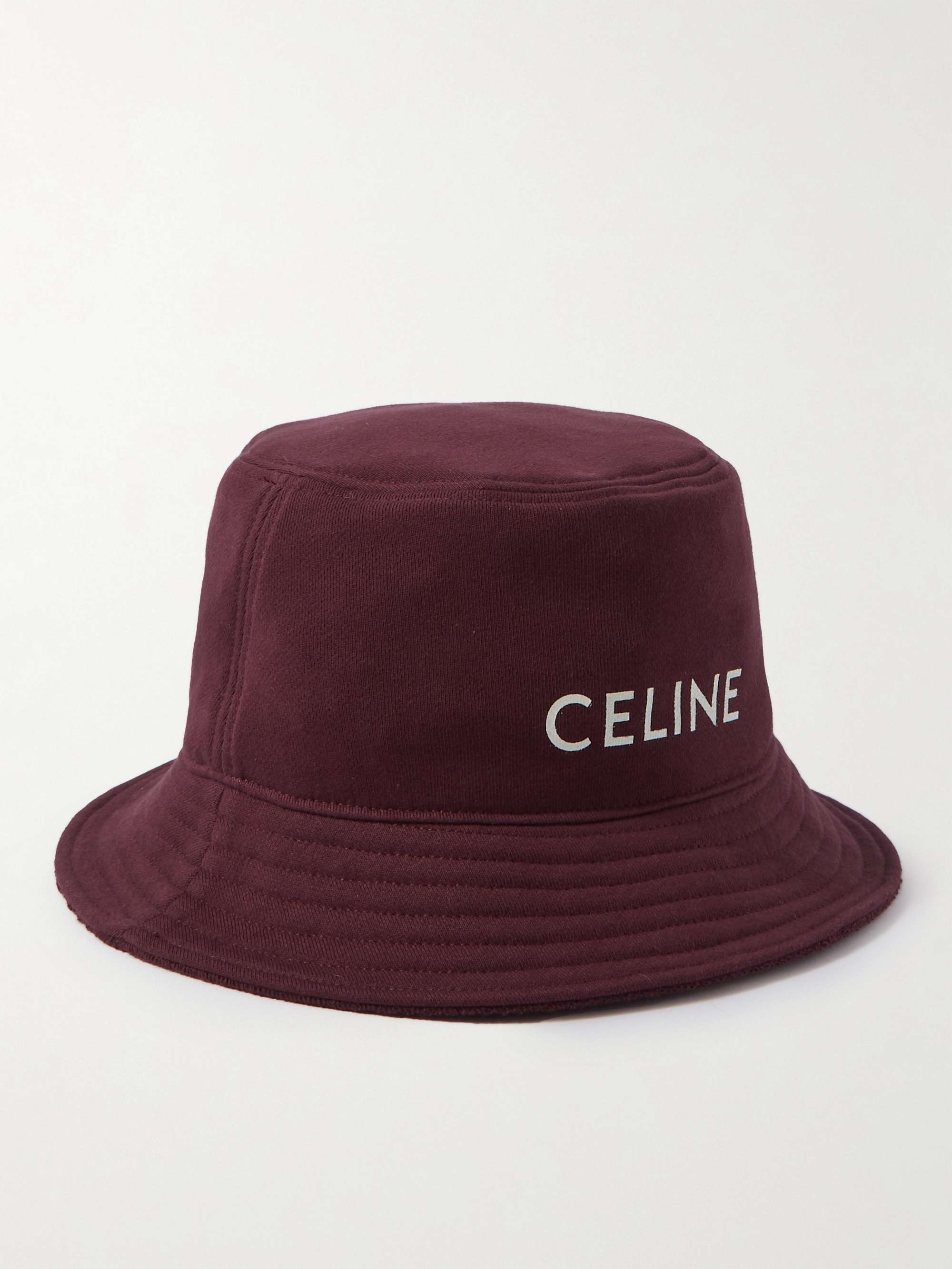 CELINE HOMME Bob Logo-Print Cotton-Jersey Bucket Hat