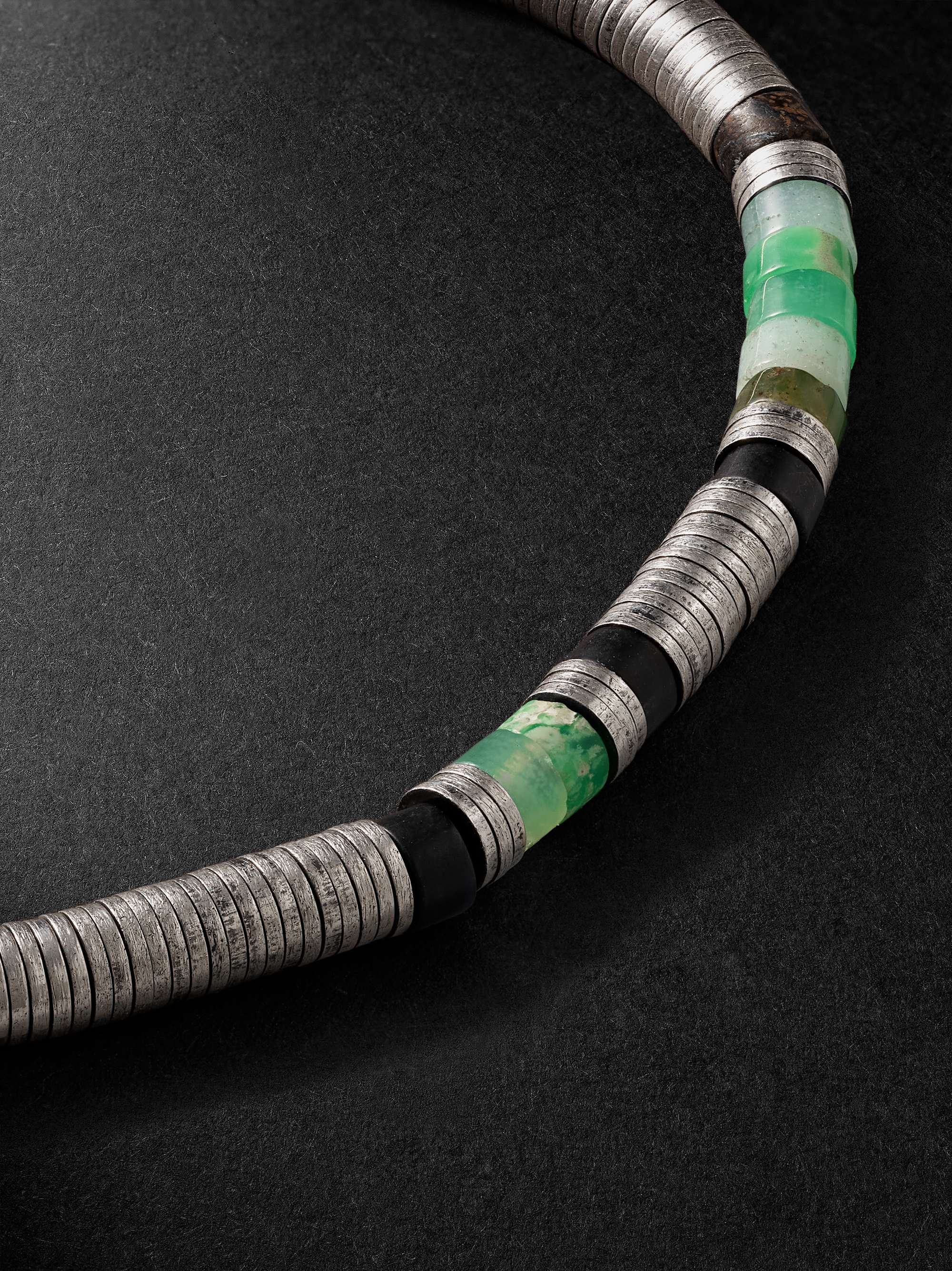 M.COHEN Sonoran Silver, Onyx and Chrysoprase Bracelet