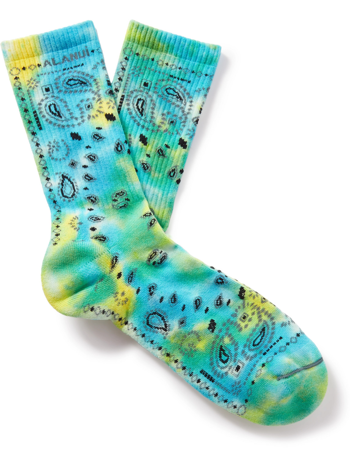 Alanui Tie Dye Bandana Print Socks In Multicolor