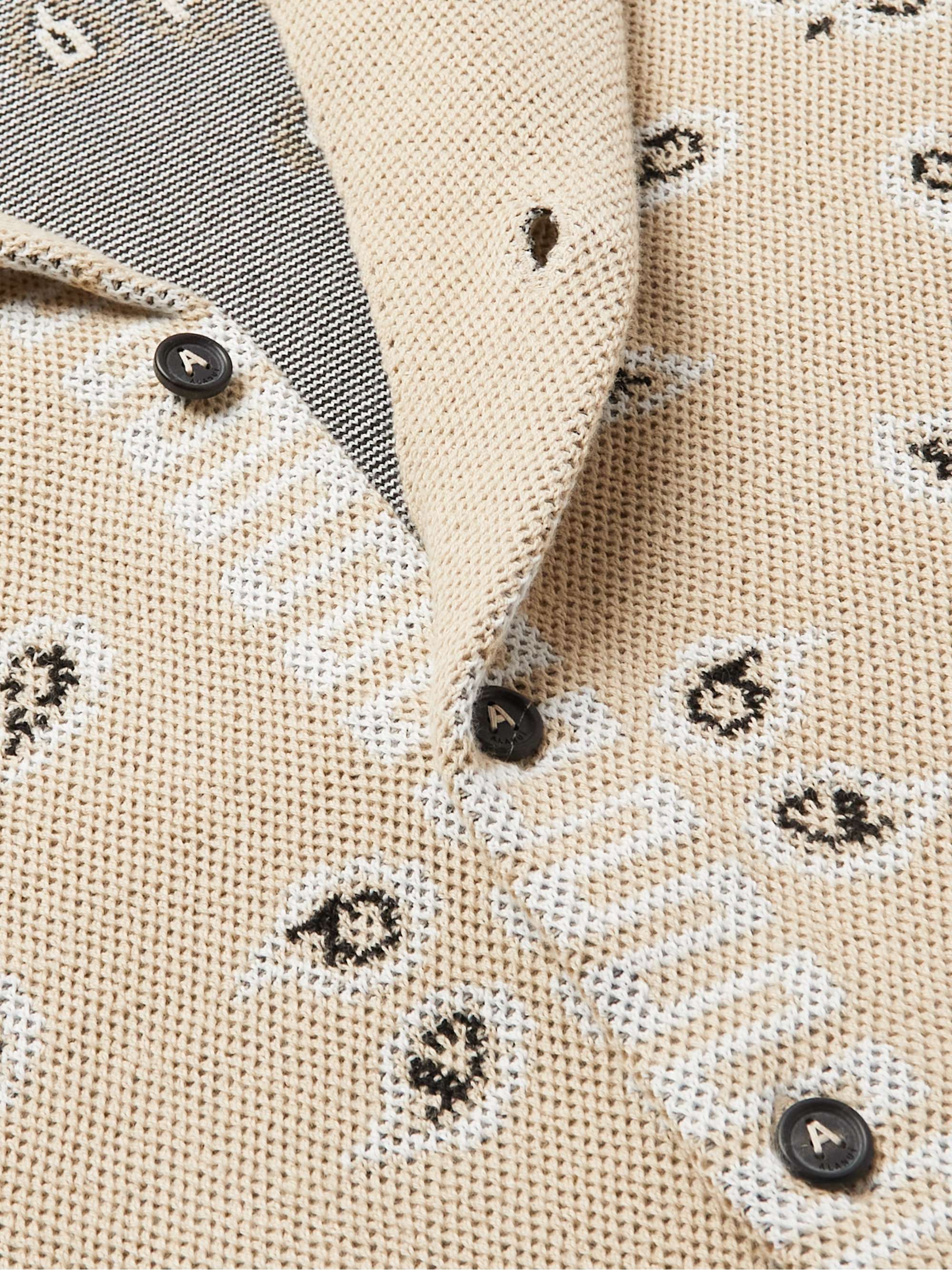 ALANUI Camp-Collar Bandana-Jacquard Cotton-Piqué Shirt
