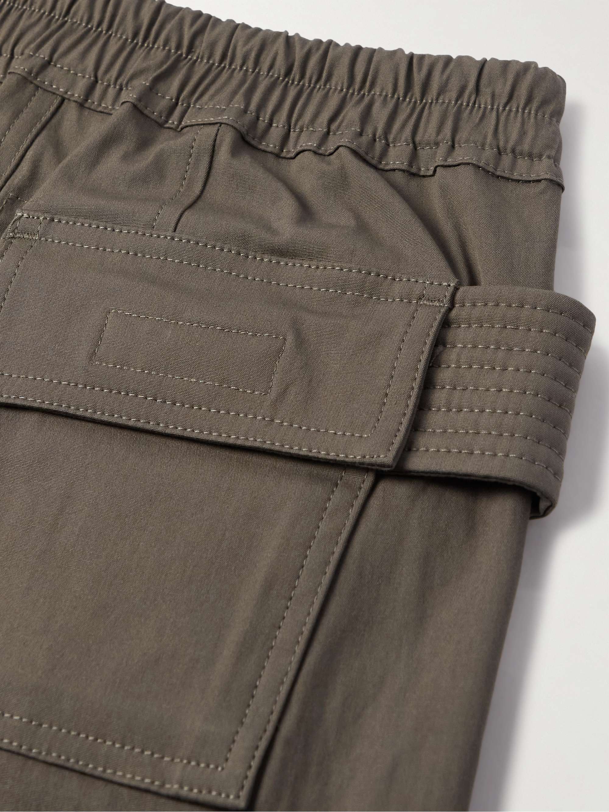 RICK OWENS KIDS Pantaloni cargo in popeline di misto cotone con coulisse Creatch