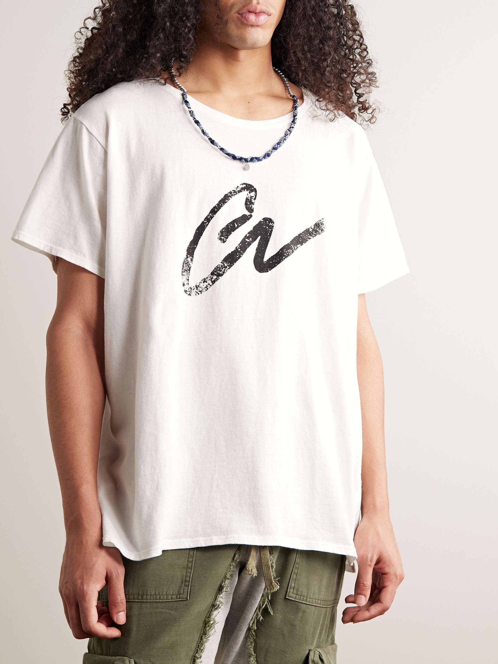 GREG LAUREN Printed Cotton-Jersey T-Shirt
